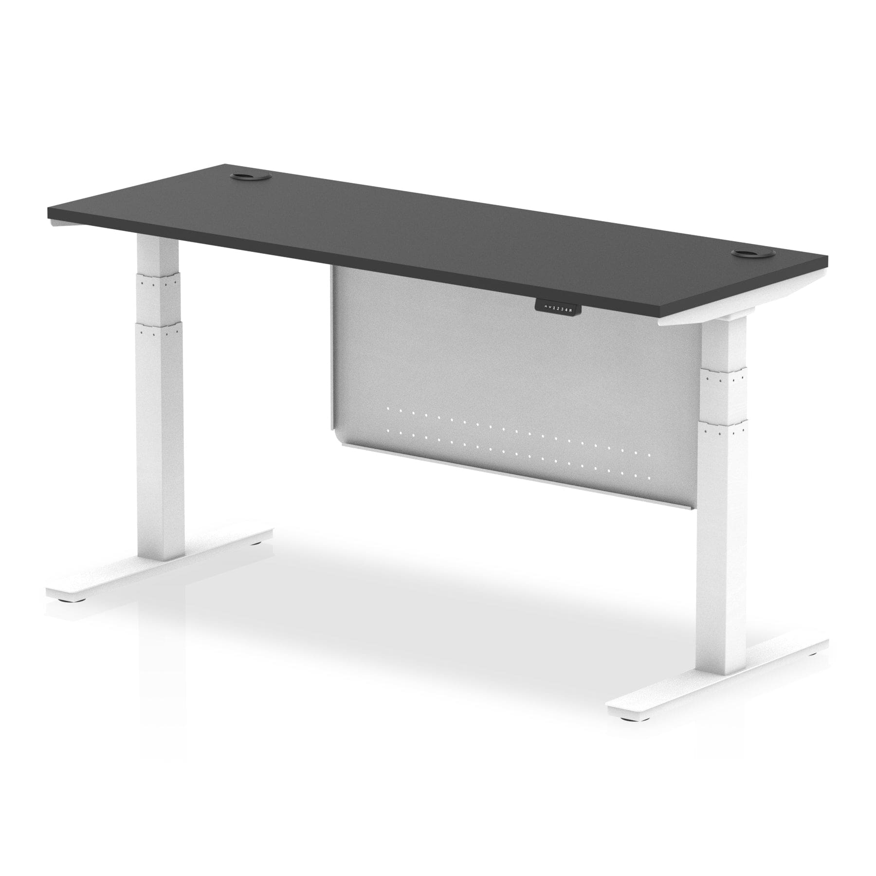 Air Height Adjustable Slimline Desk With Cable Ports With Steel Modesty Panel - Image 81