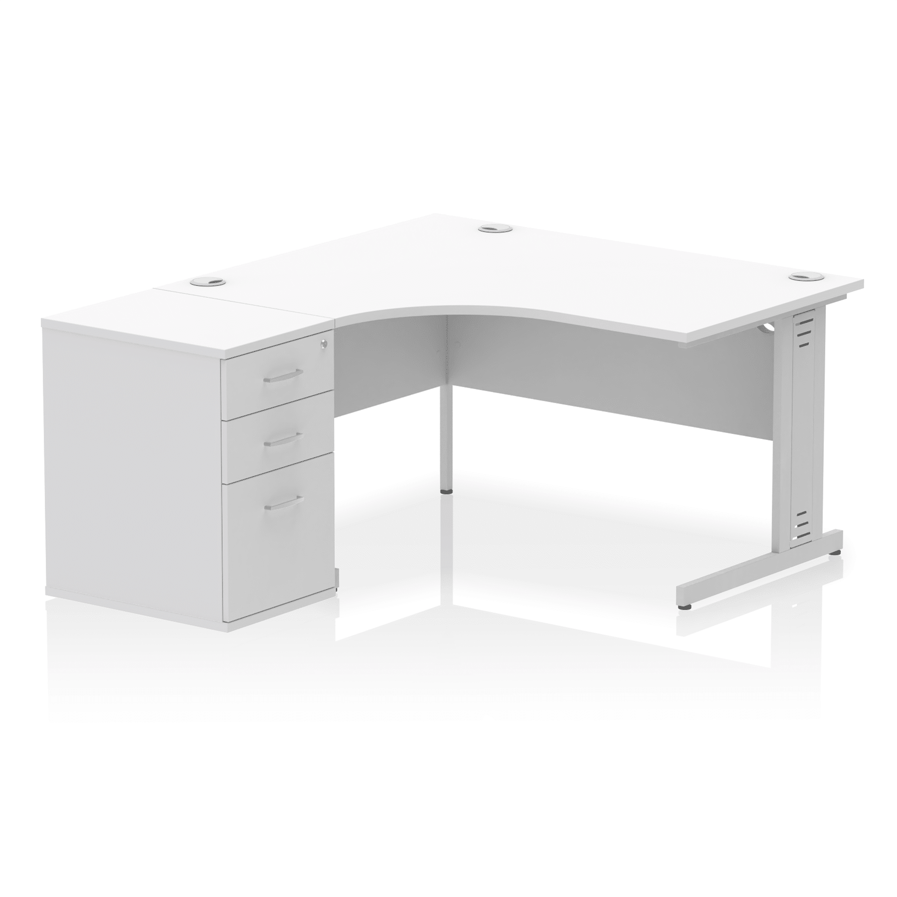 Impulse 1400mm Cable Managed Left Crescent Desk Workstation - Image 18
