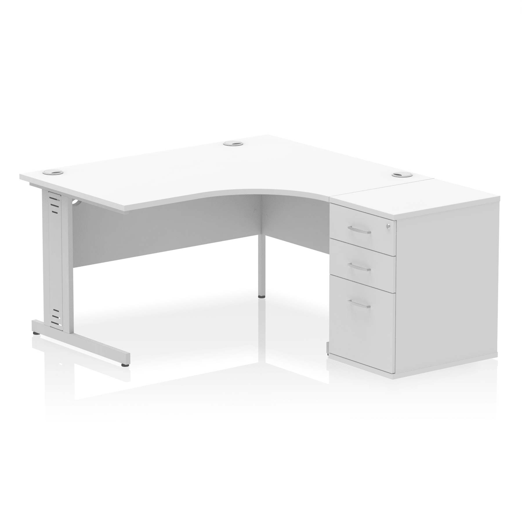 Impulse 1400mm Cable Managed Right Crescent Desk Workstation - Image 15
