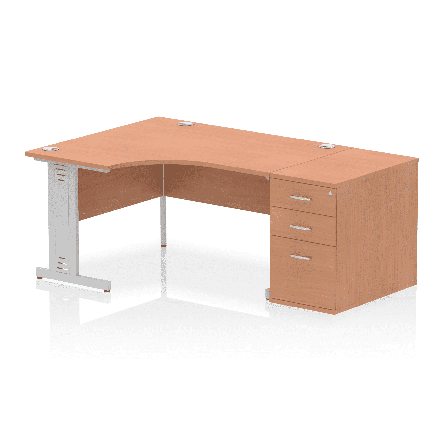 Impulse 1400mm Cable Managed Left Crescent Desk Workstation - Image 30