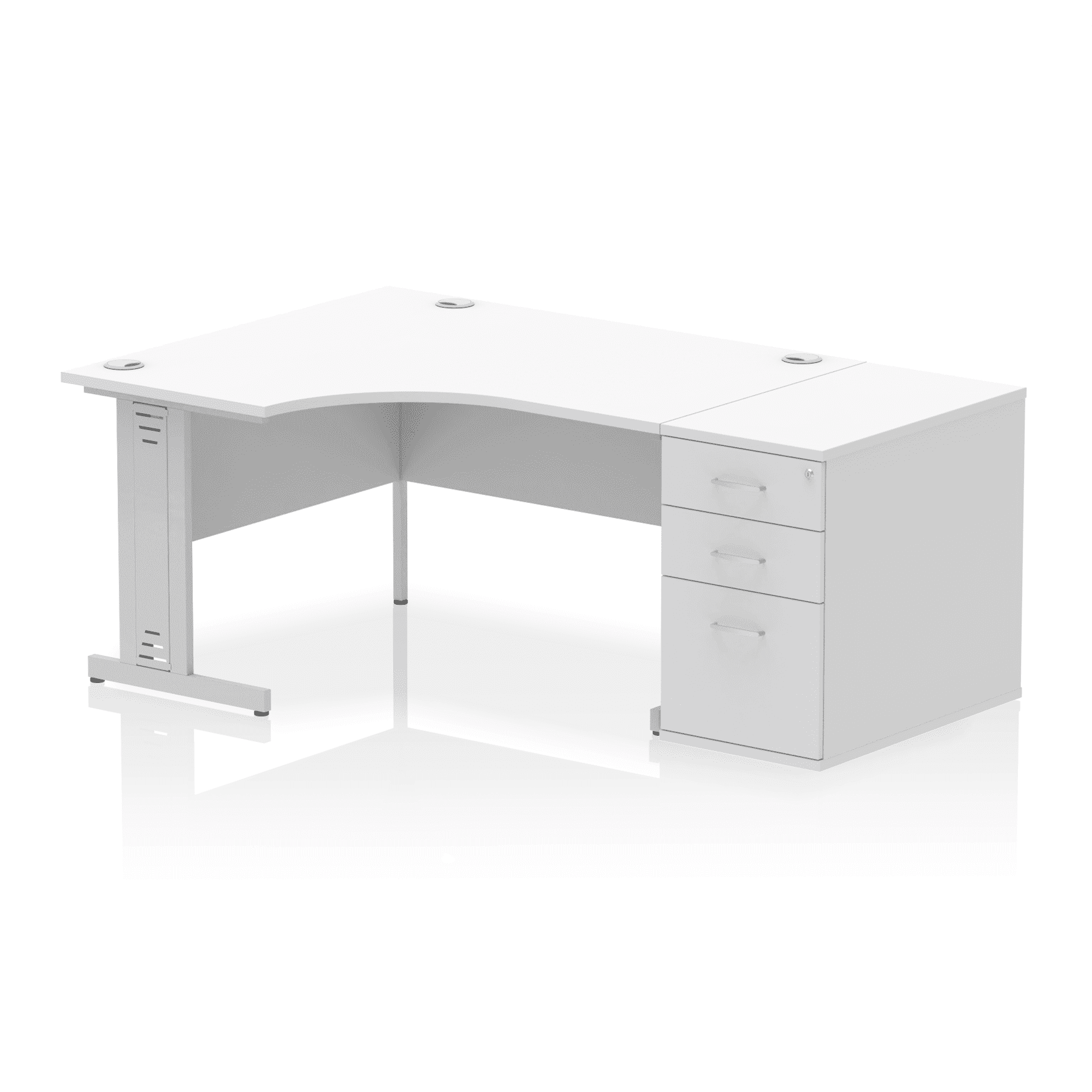 Impulse 1400mm Cable Managed Left Crescent Desk Workstation - Image 37