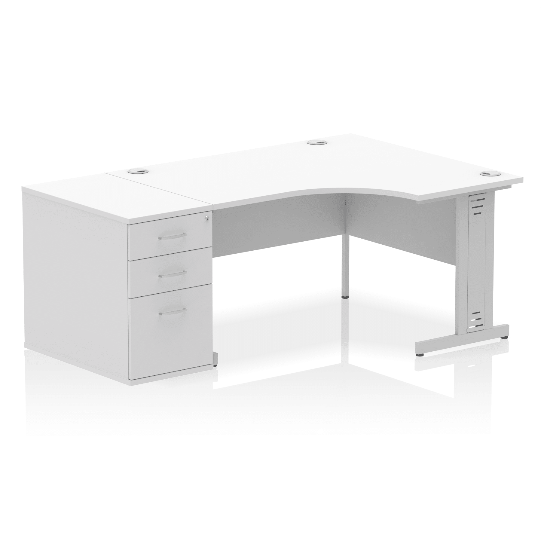 Impulse 1400mm Cable Managed Right Crescent Desk Workstation - Image 36