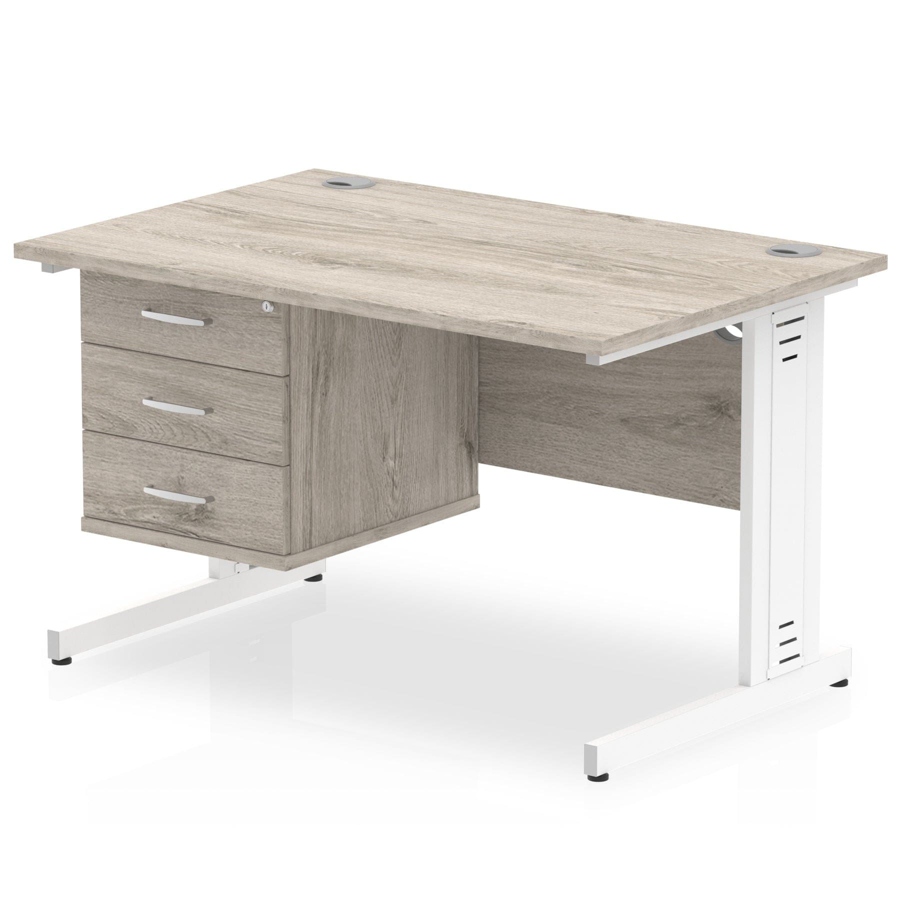 Impulse 1200mm Cable Managed Straight Desk With Single Fixed Pedestal - Image 8