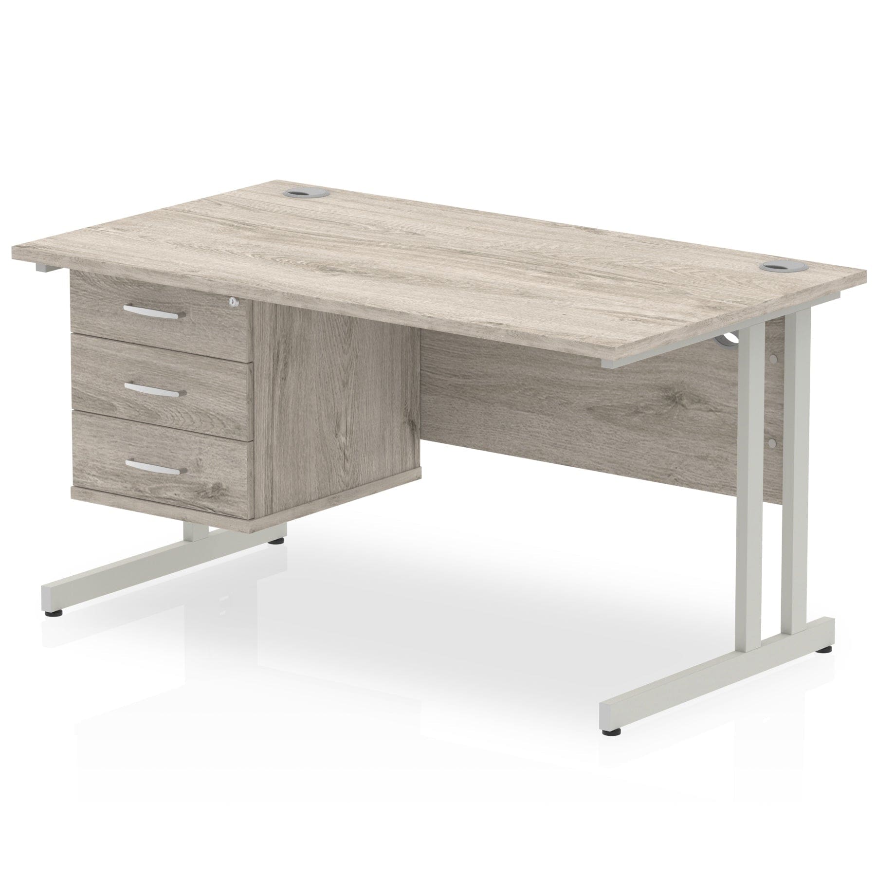 Impulse 1400mm Cantilever Straight Desk With Single Fixed Pedestal - Image 16