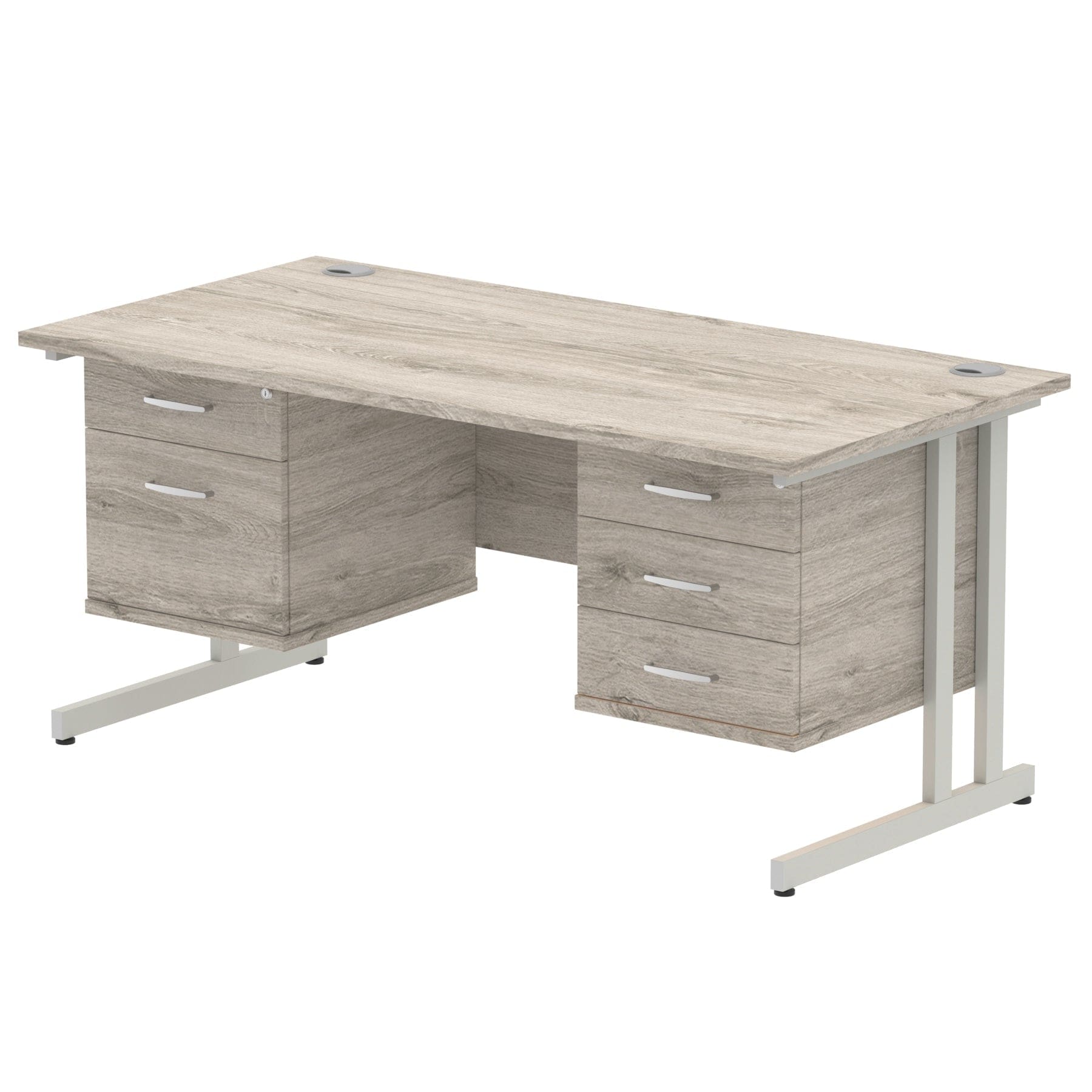 Impulse 1600mm Cantilever Straight Desk With Two Fixed Pedestal - Image 22