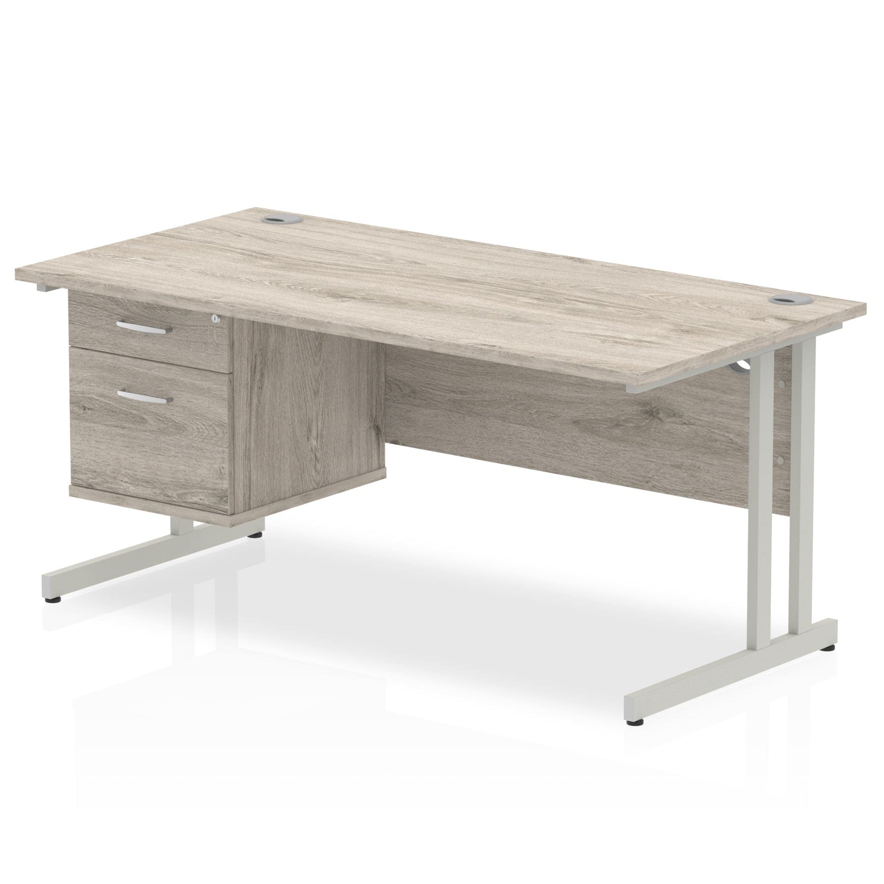 Impulse 1600mm Cantilever Straight Desk With Single Fixed Pedestal - Image 15
