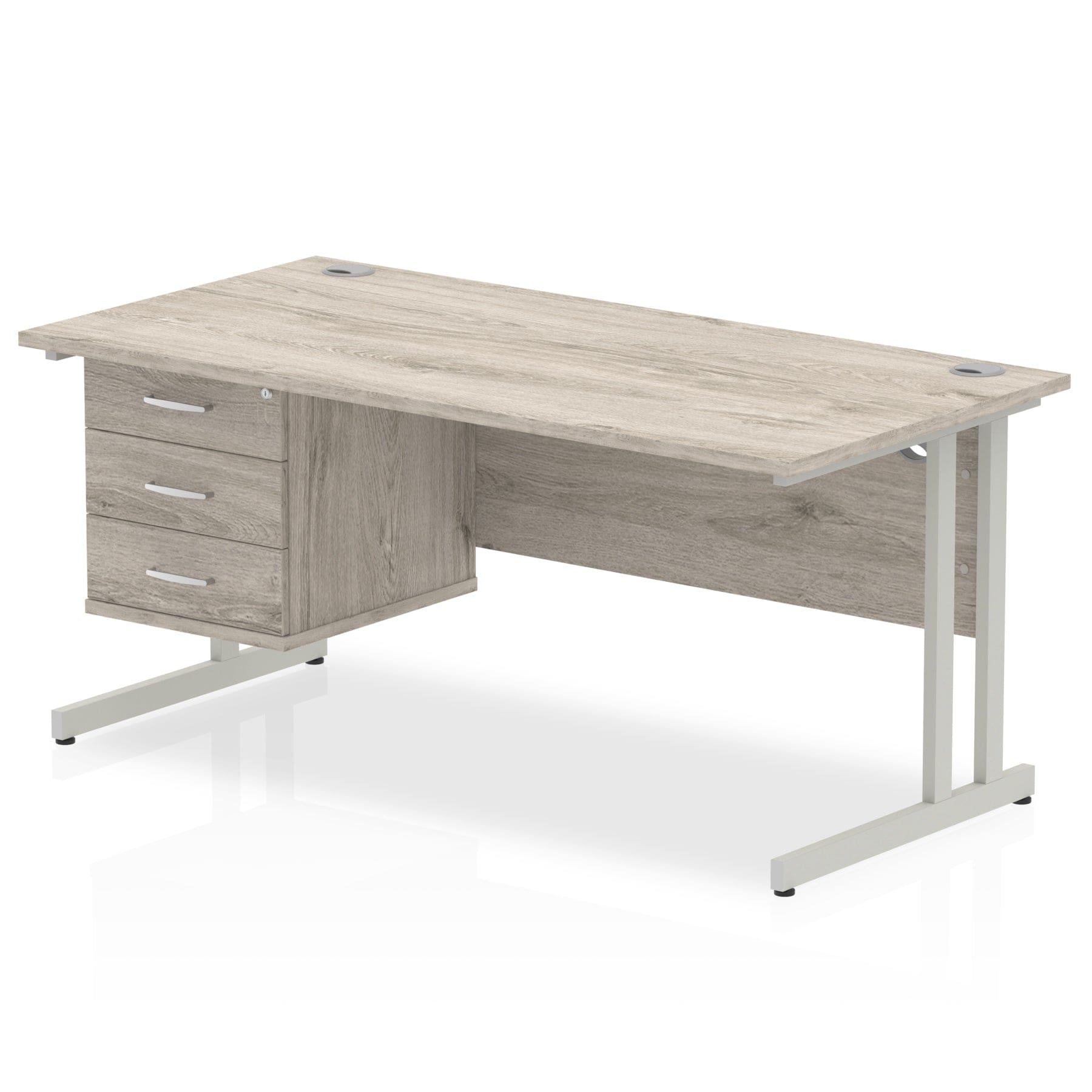 Impulse 1600mm Cantilever Straight Desk With Single Fixed Pedestal - Image 16