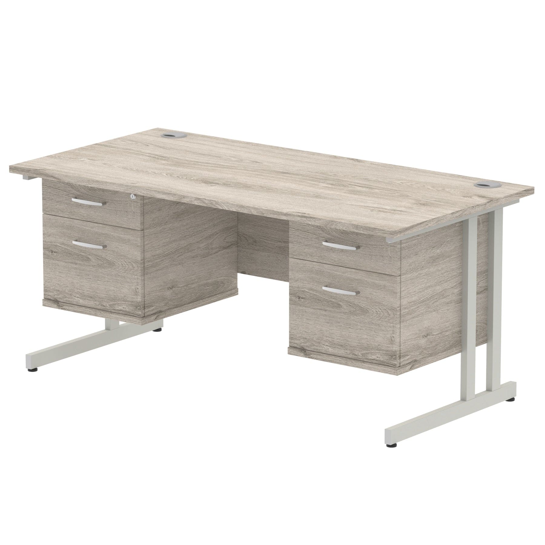 Impulse 1600mm Cantilever Straight Desk With Two Fixed Pedestal - Image 23