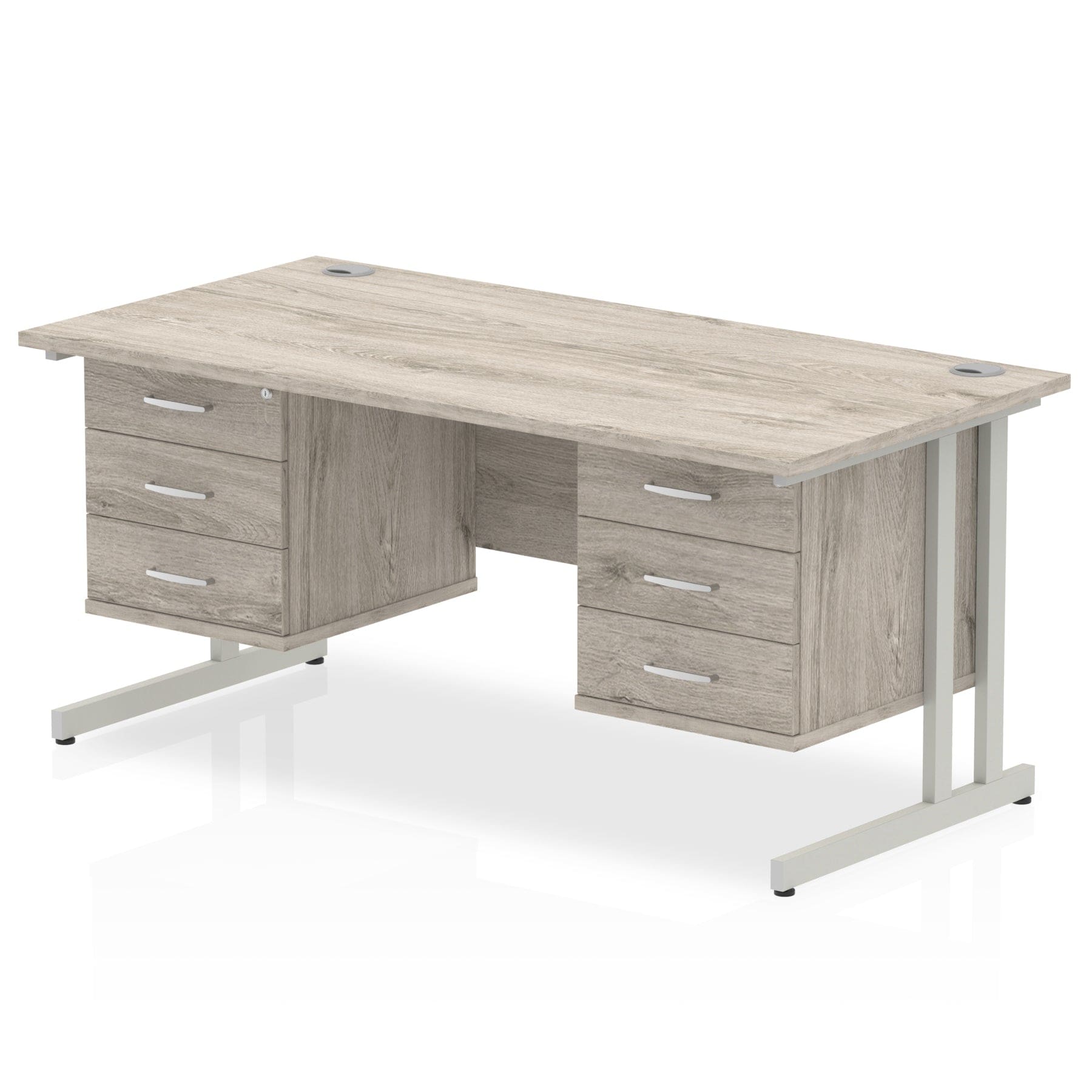 Impulse 1600mm Cantilever Straight Desk With Two Fixed Pedestal - Image 24