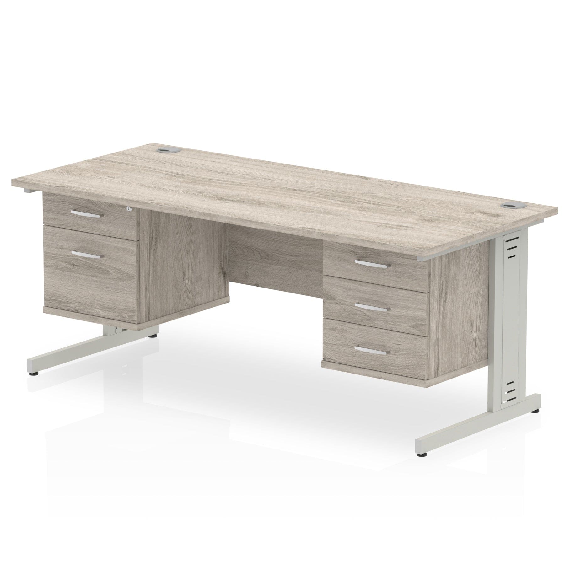 Impulse 1800mm Cable Managed Straight Desk With Two Fixed Pedestal - Image 7
