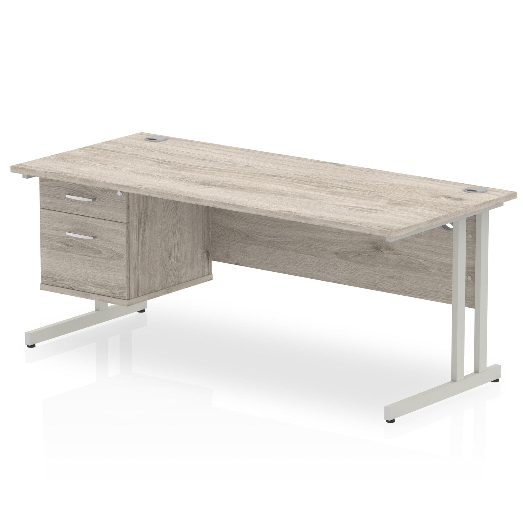 Impulse 1800mm Cantilever Straight Desk With Single Fixed Pedestal - Image 15