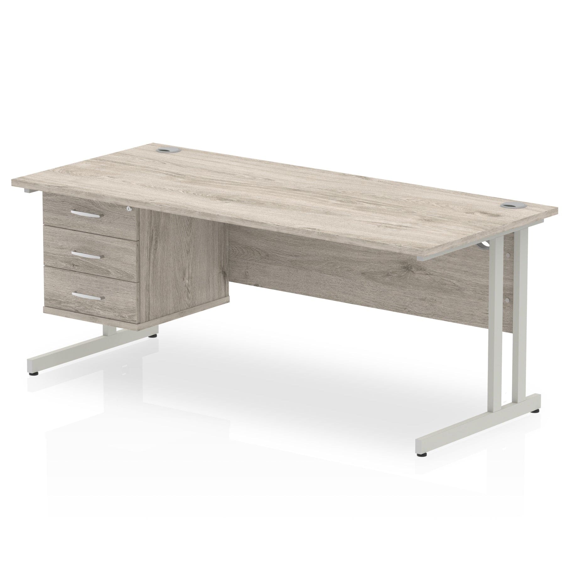 Impulse 1800mm Cantilever Straight Desk With Single Fixed Pedestal - Image 16