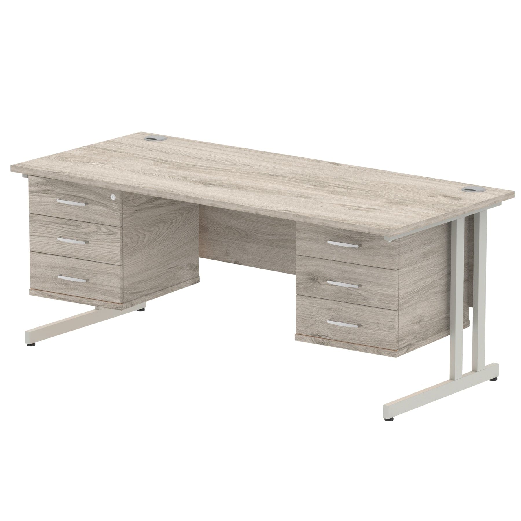Impulse 1800mm Cantilever Straight Desk With Two Fixed Pedestal - Image 24