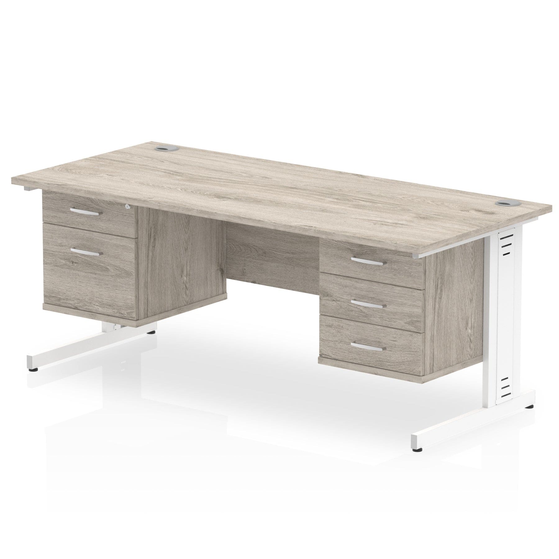 Impulse 1800mm Cable Managed Straight Desk With Two Fixed Pedestal - Image 8
