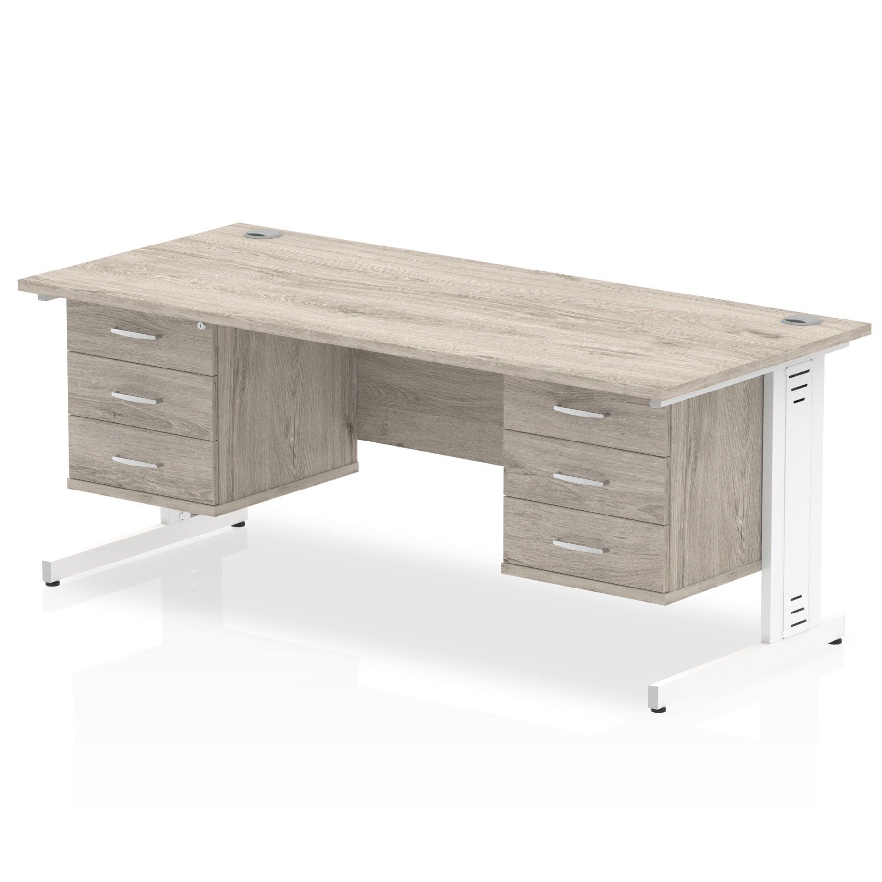 Impulse 1800mm Cable Managed Straight Desk With Two Fixed Pedestal - Image 12