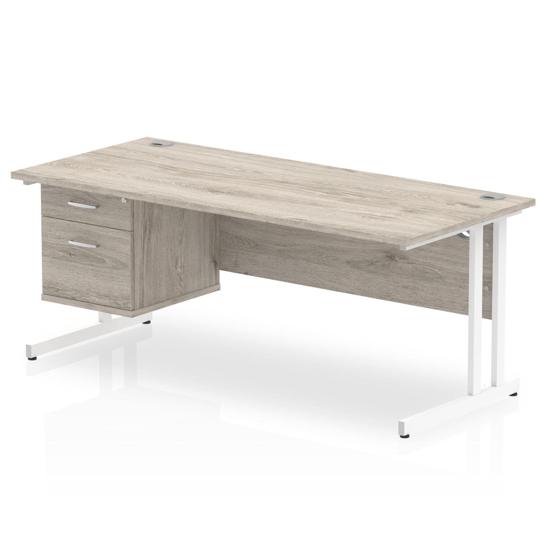 Impulse 1800mm Cantilever Straight Desk With Single Fixed Pedestal - Image 3