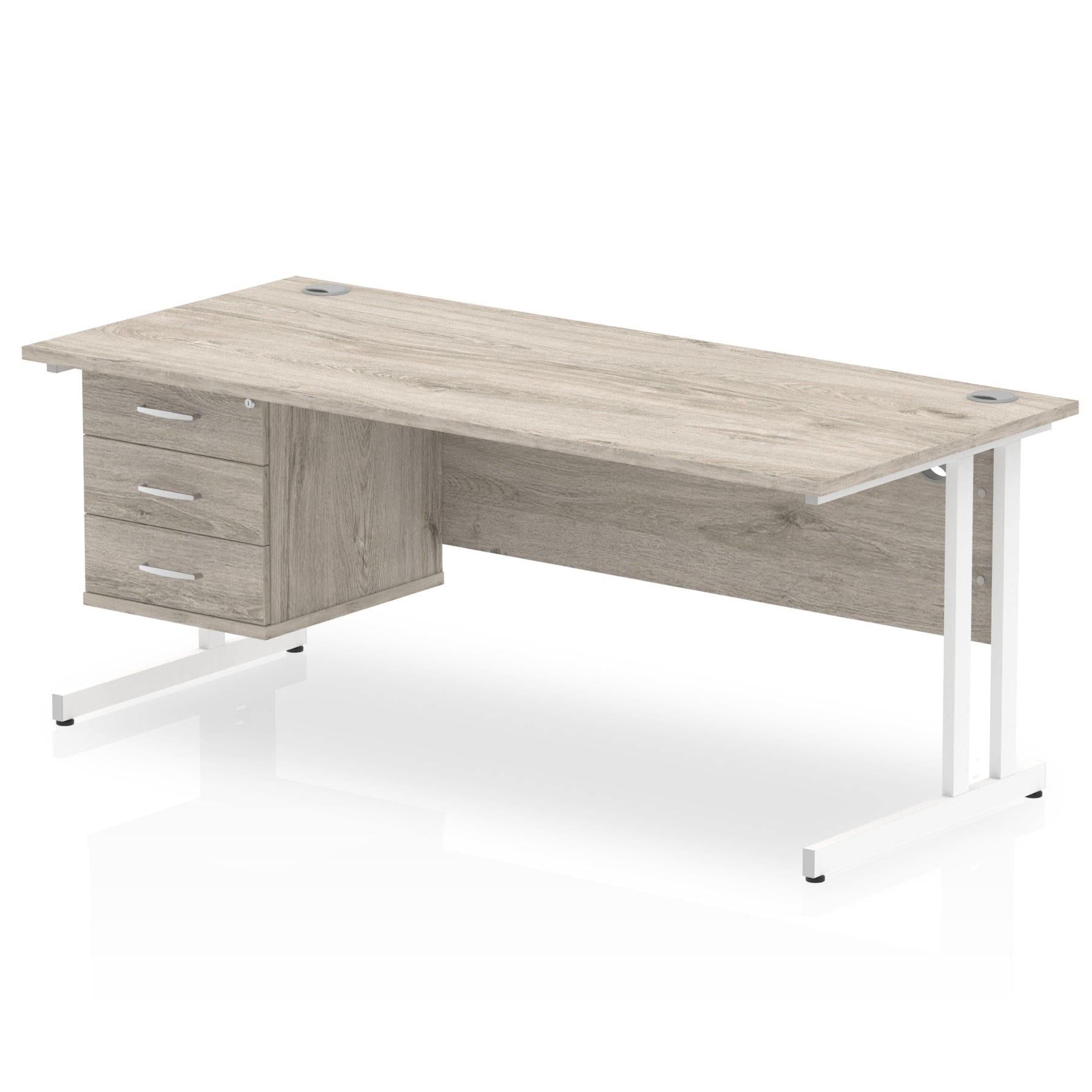 Impulse 1800mm Cantilever Straight Desk With Single Fixed Pedestal - Image 4