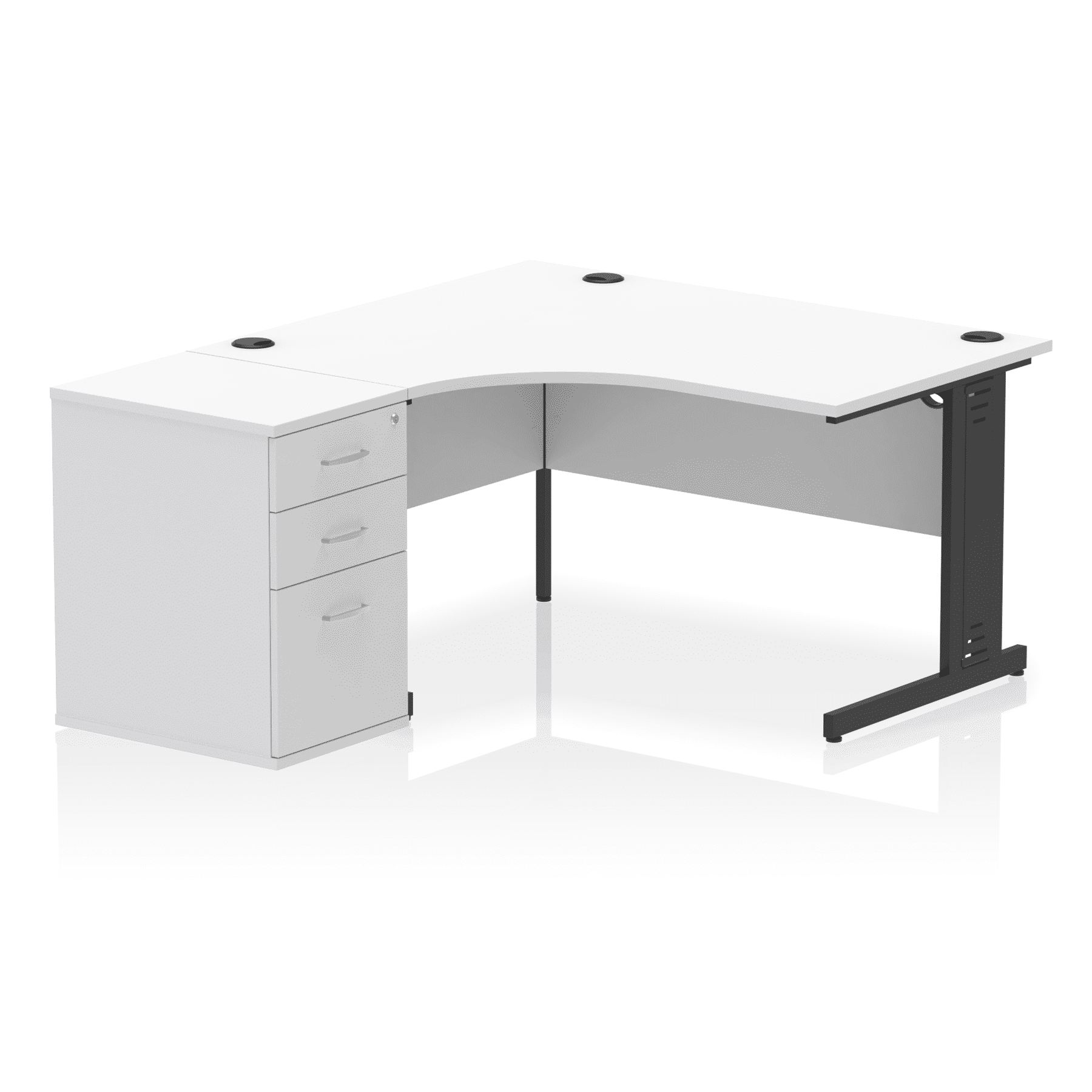 Impulse 1400mm Cable Managed Left Crescent Desk Workstation - Image 15