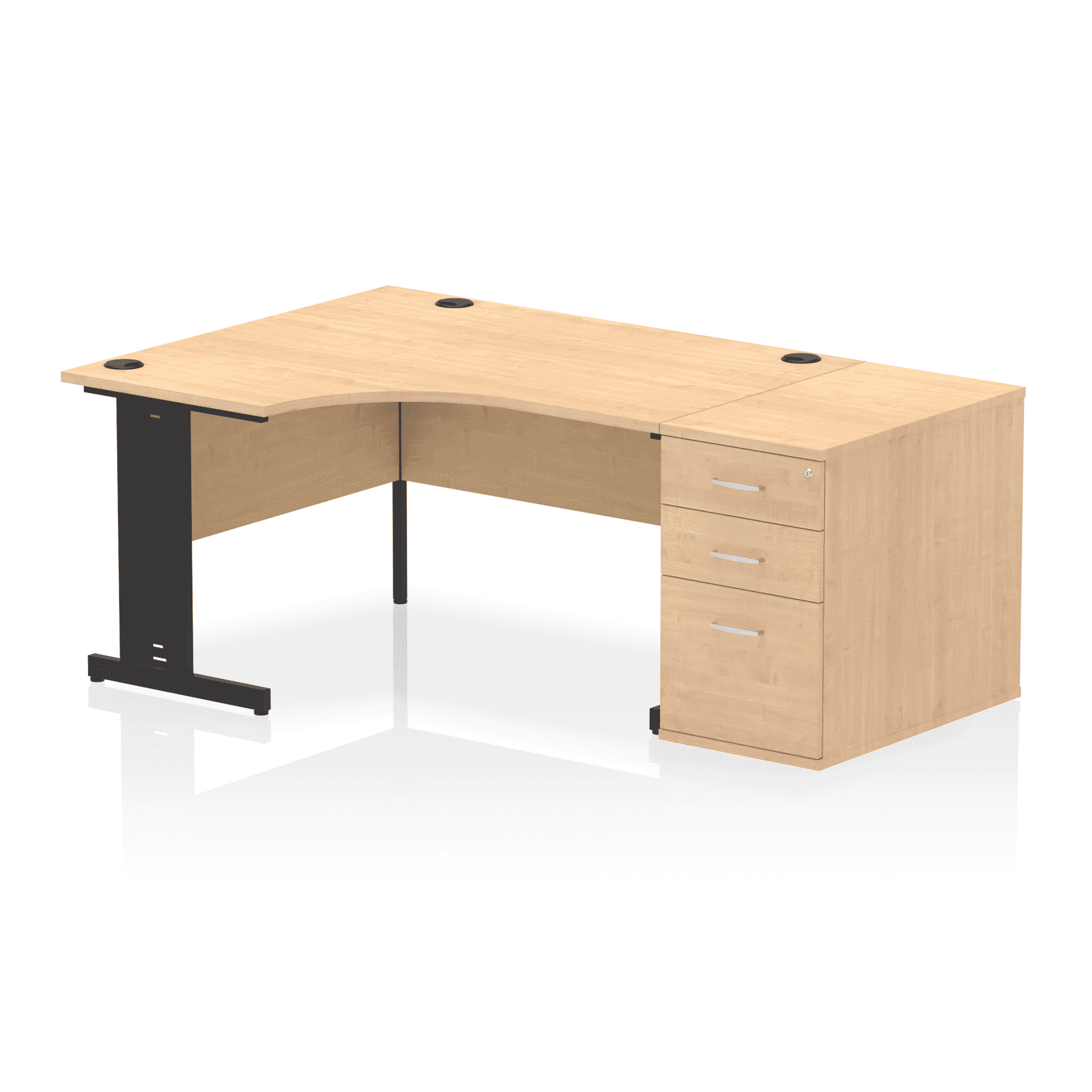 Impulse 1400mm Cable Managed Left Crescent Desk Workstation - Image 25