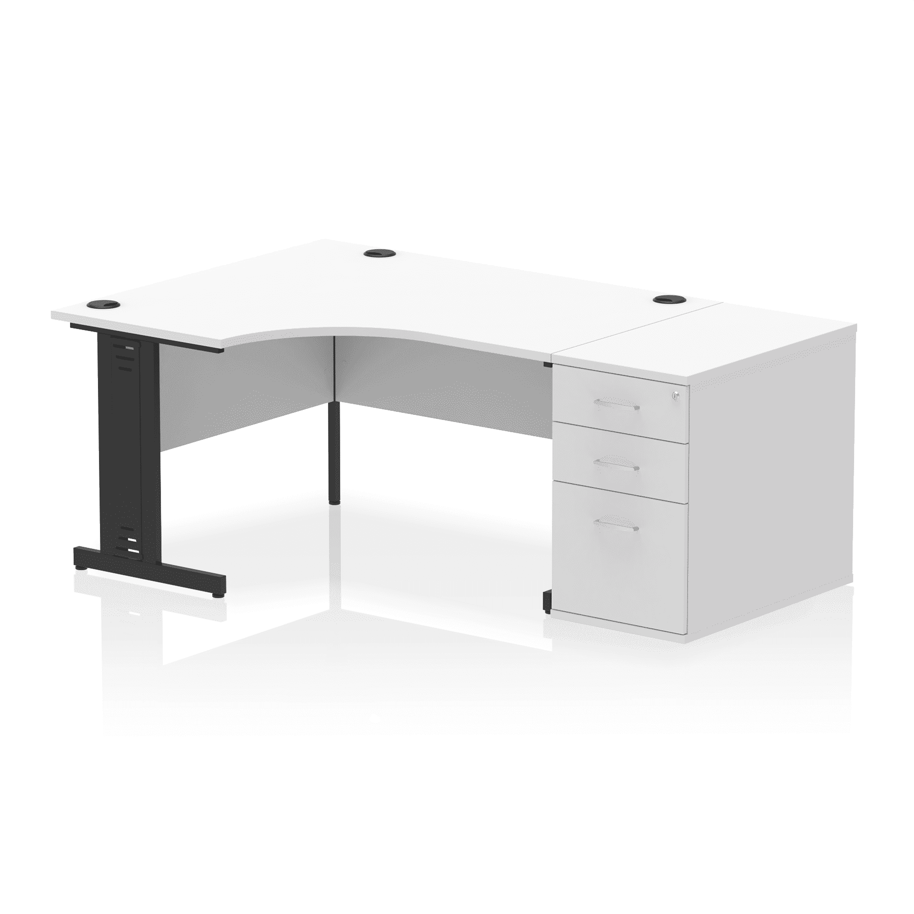 Impulse 1400mm Cable Managed Left Crescent Desk Workstation - Image 33
