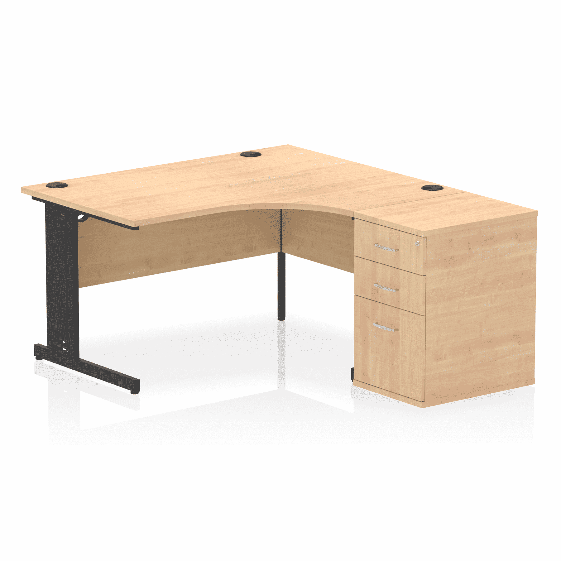 Impulse 1400mm Cable Managed Right Crescent Desk Workstation - Image 3