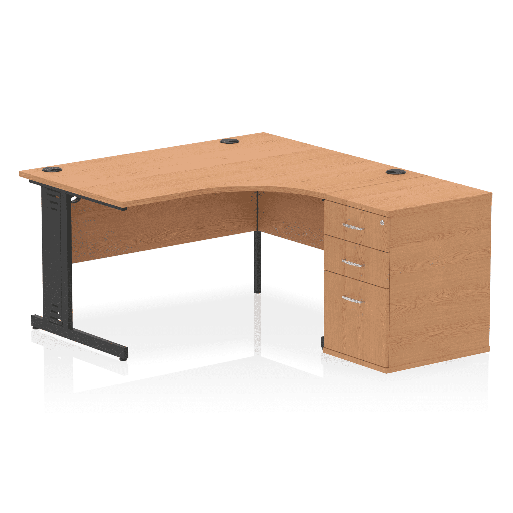 Impulse 1400mm Cable Managed Right Crescent Desk Workstation - Image 4