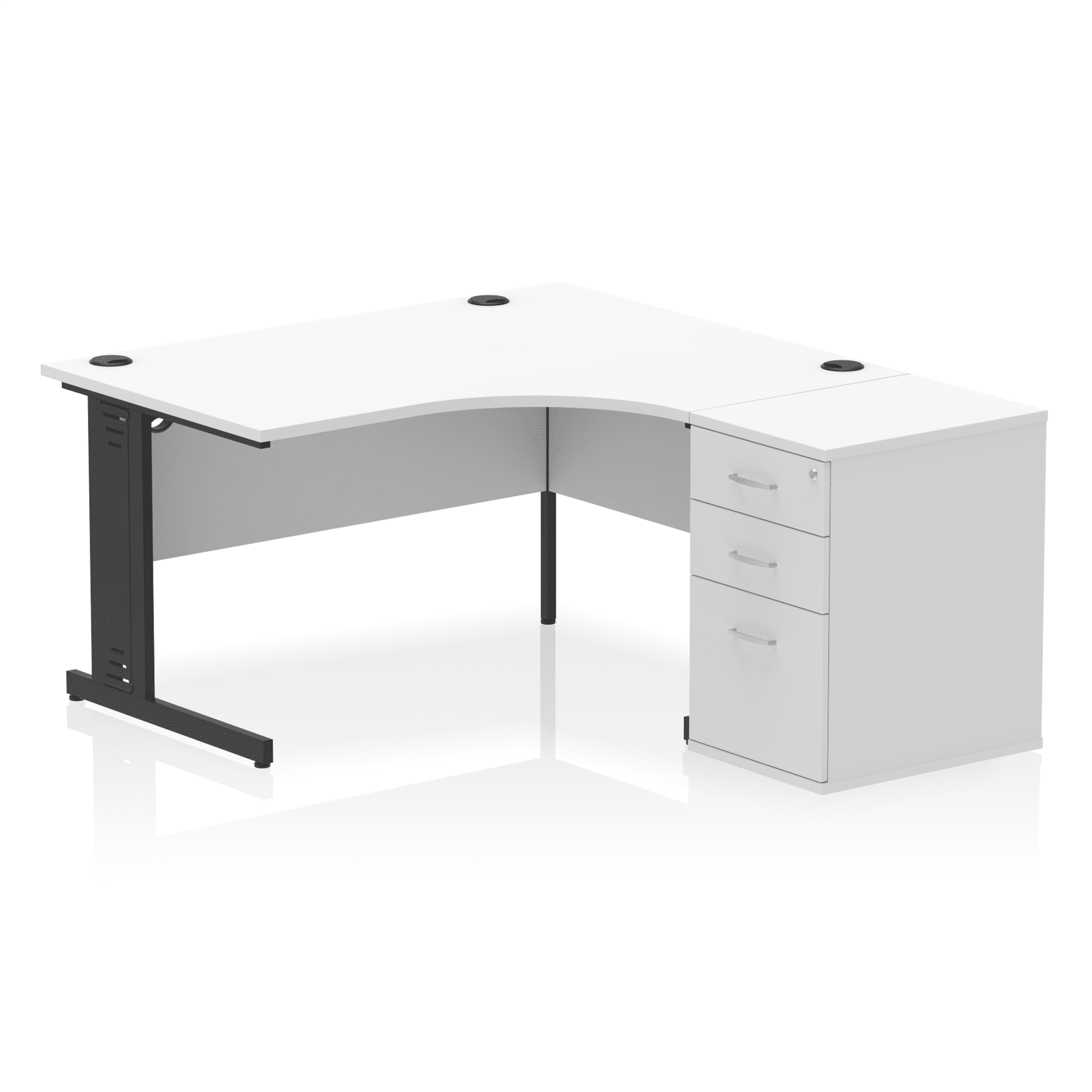 Impulse 1400mm Cable Managed Right Crescent Desk Workstation - Image 6