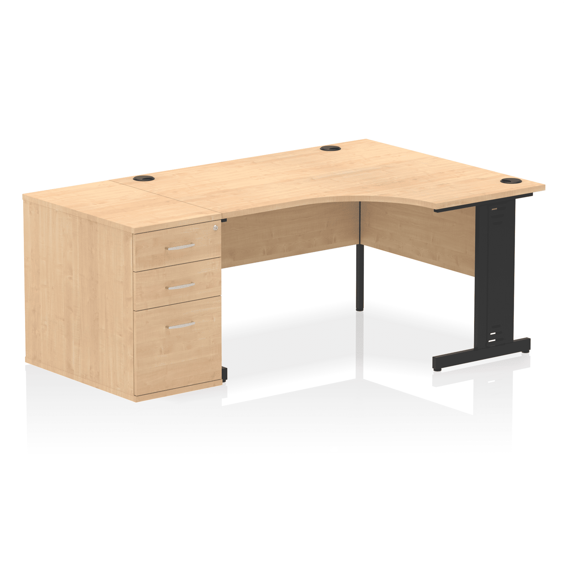 Impulse 1400mm Cable Managed Right Crescent Desk Workstation - Image 24