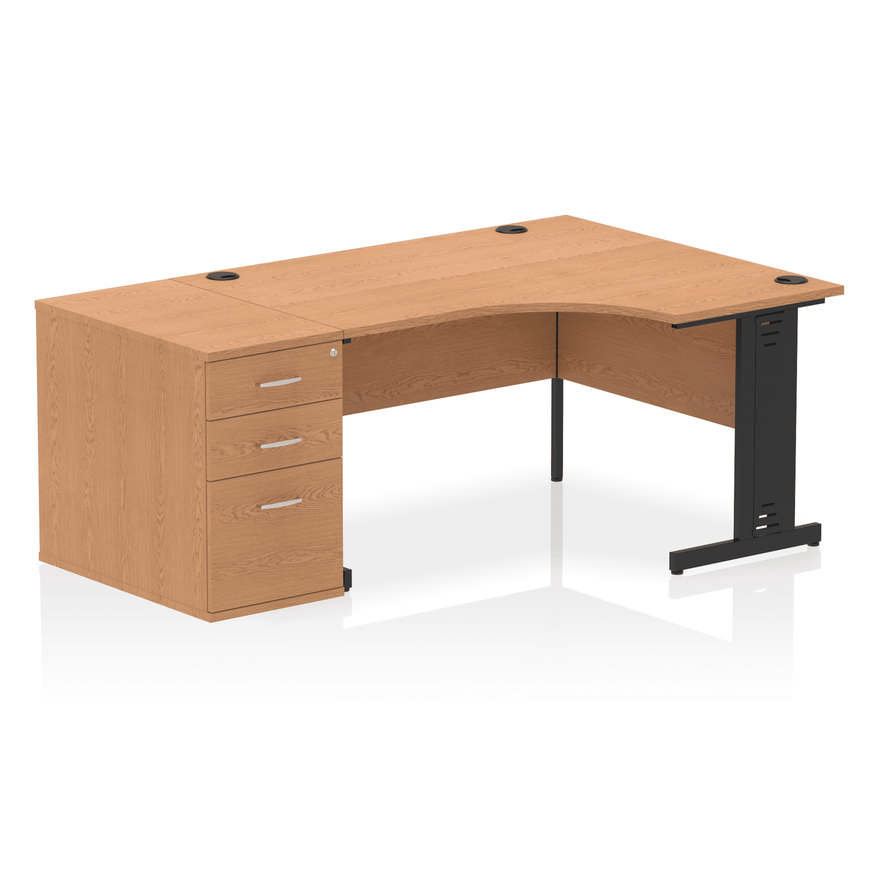 Impulse 1400mm Cable Managed Right Crescent Desk Workstation - Image 25