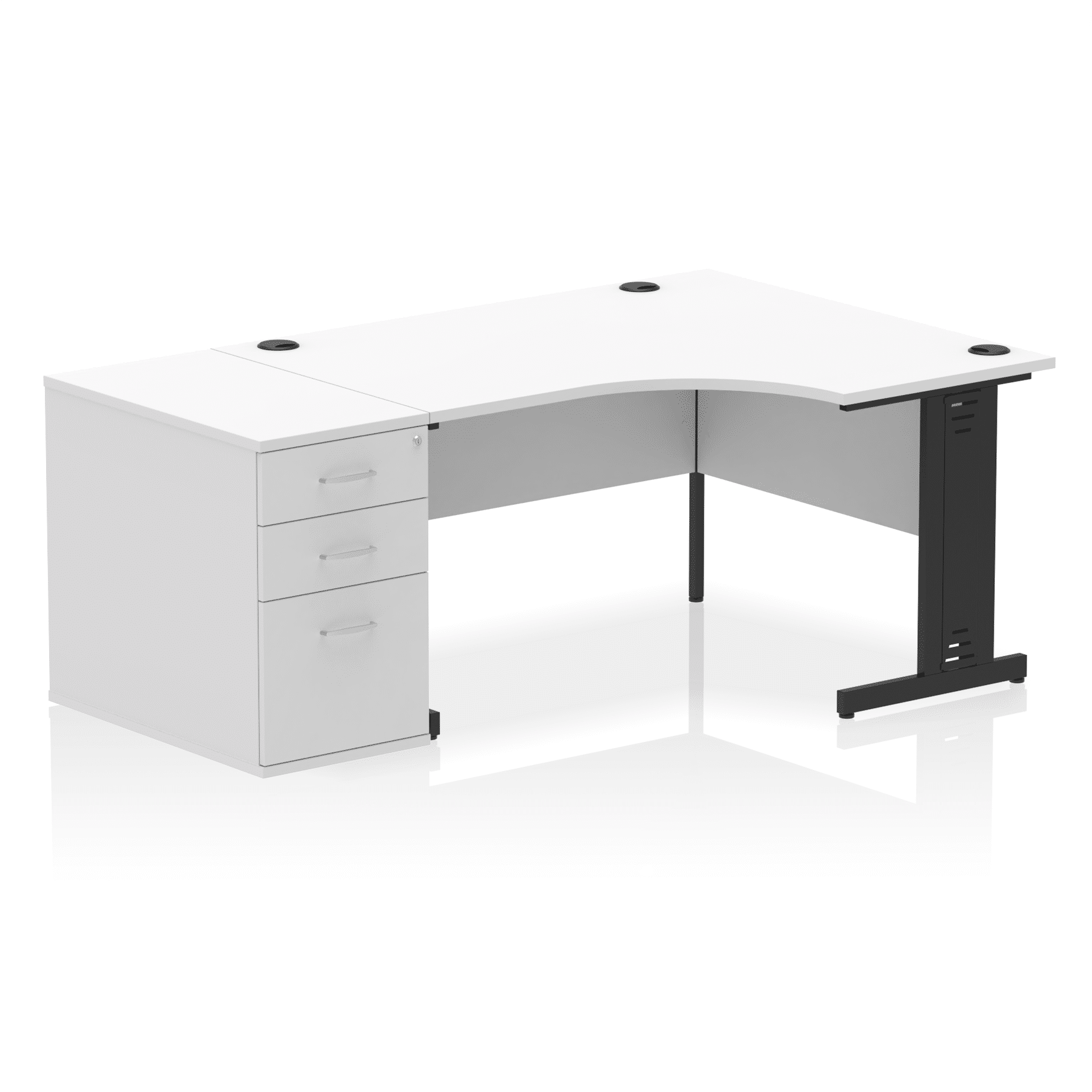 Impulse 1400mm Cable Managed Right Crescent Desk Workstation - Image 27