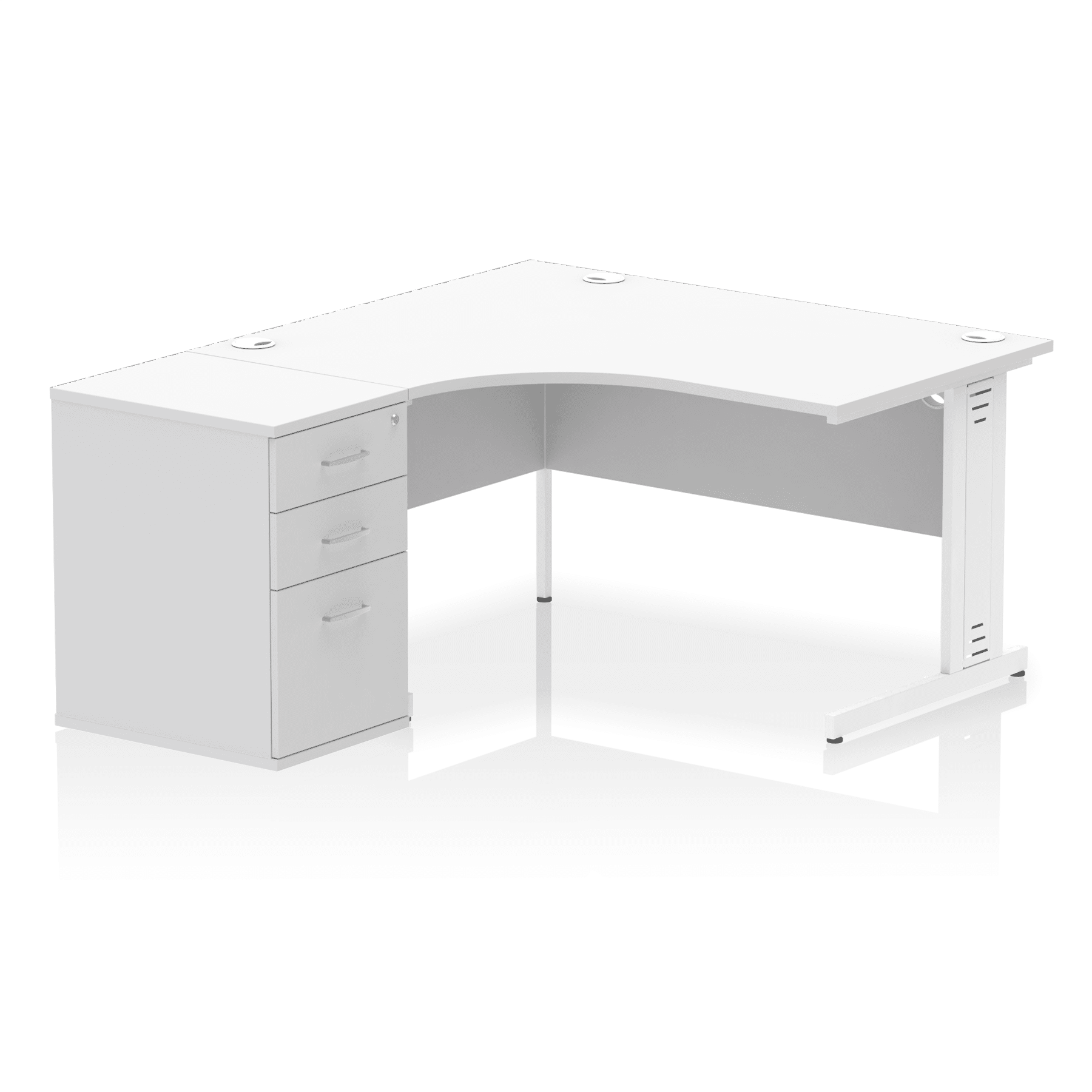 Impulse 1400mm Cable Managed Left Crescent Desk Workstation - Image 16