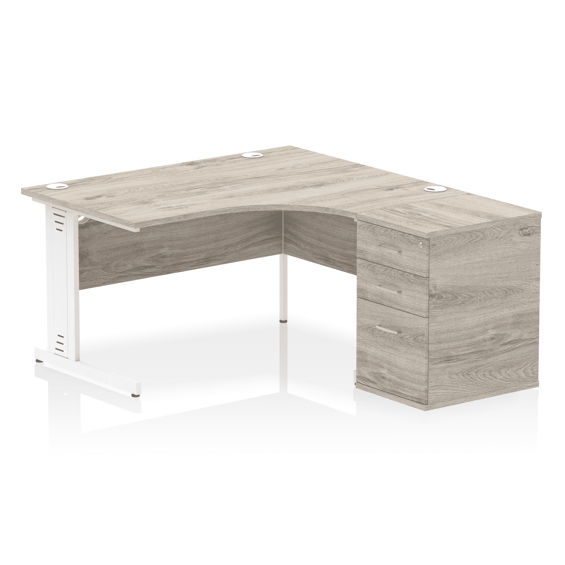 Impulse 1400mm Cable Managed Right Crescent Desk Workstation - Image 9