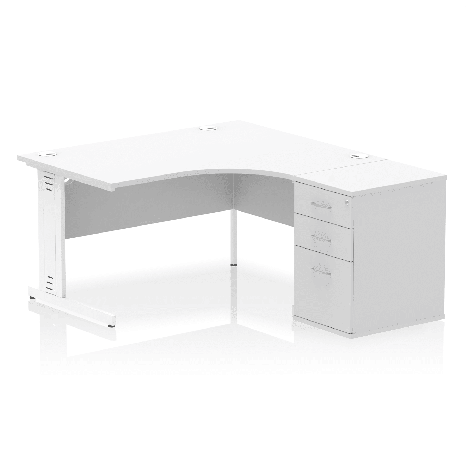 Impulse 1400mm Cable Managed Right Crescent Desk Workstation - Image 12