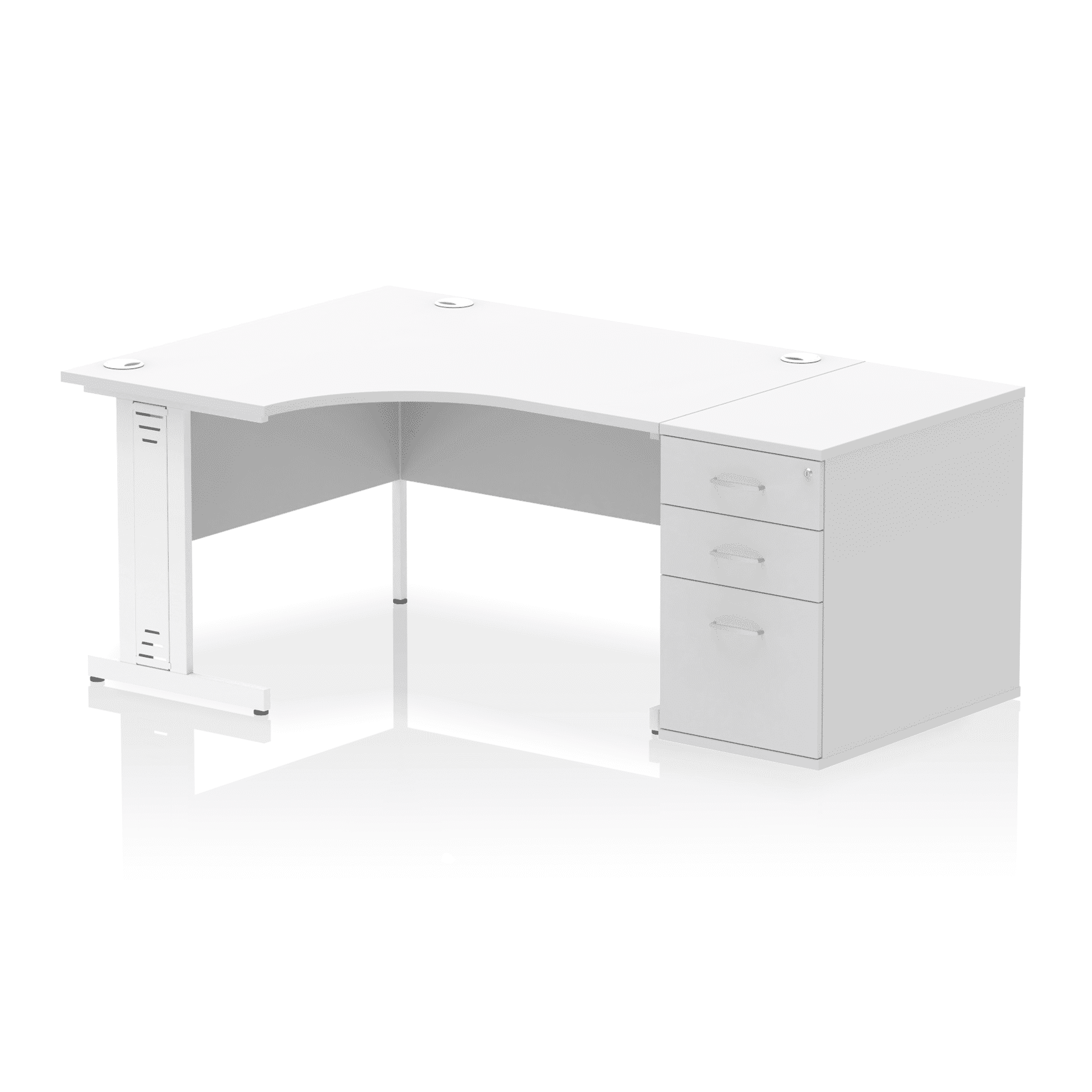 Impulse 1400mm Cable Managed Left Crescent Desk Workstation - Image 35