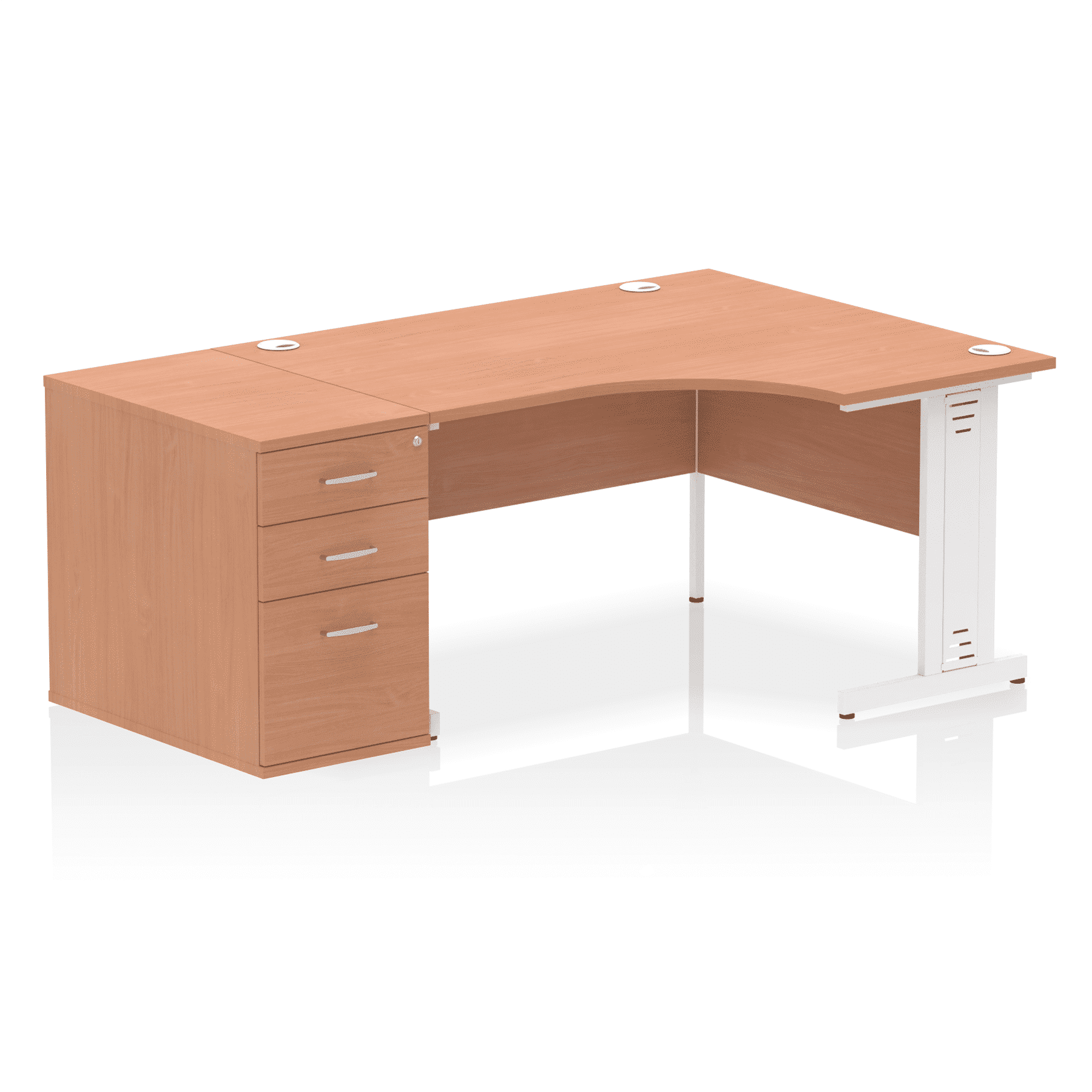 Impulse 1400mm Cable Managed Right Crescent Desk Workstation - Image 28