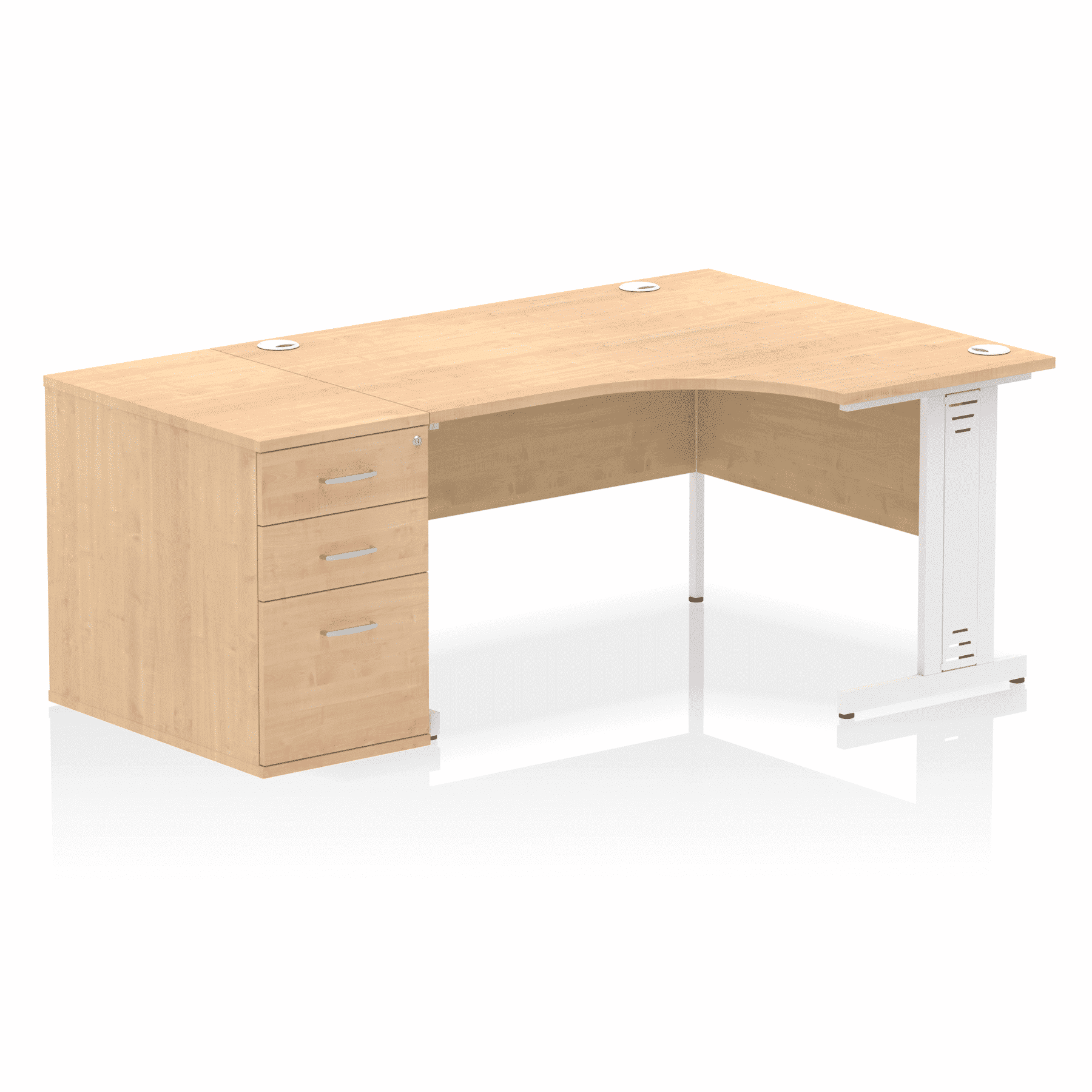 Impulse 1400mm Cable Managed Right Crescent Desk Workstation - Image 30