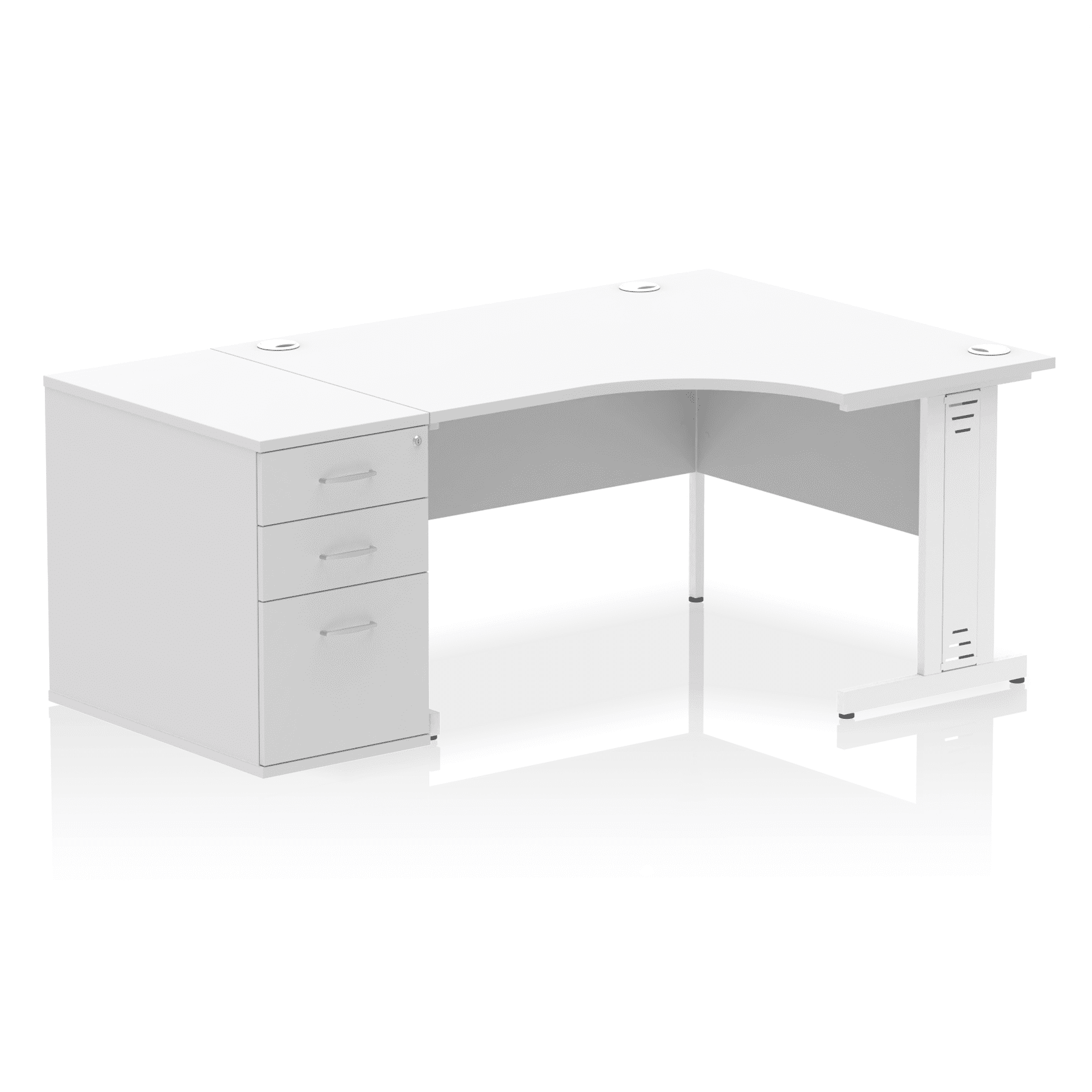 Impulse 1400mm Cable Managed Right Crescent Desk Workstation - Image 32