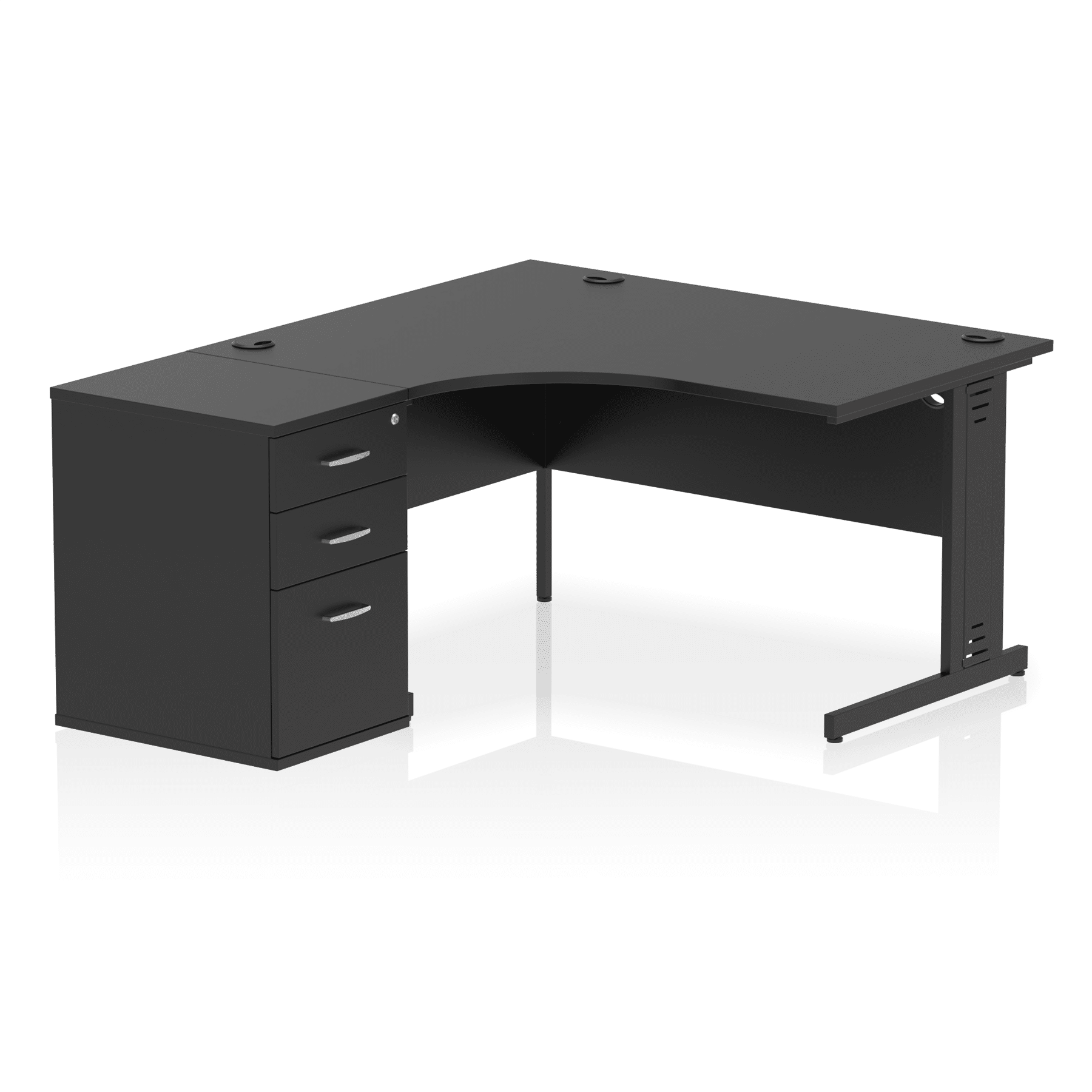 Impulse 1400mm Cable Managed Left Crescent Desk Workstation - Image 20