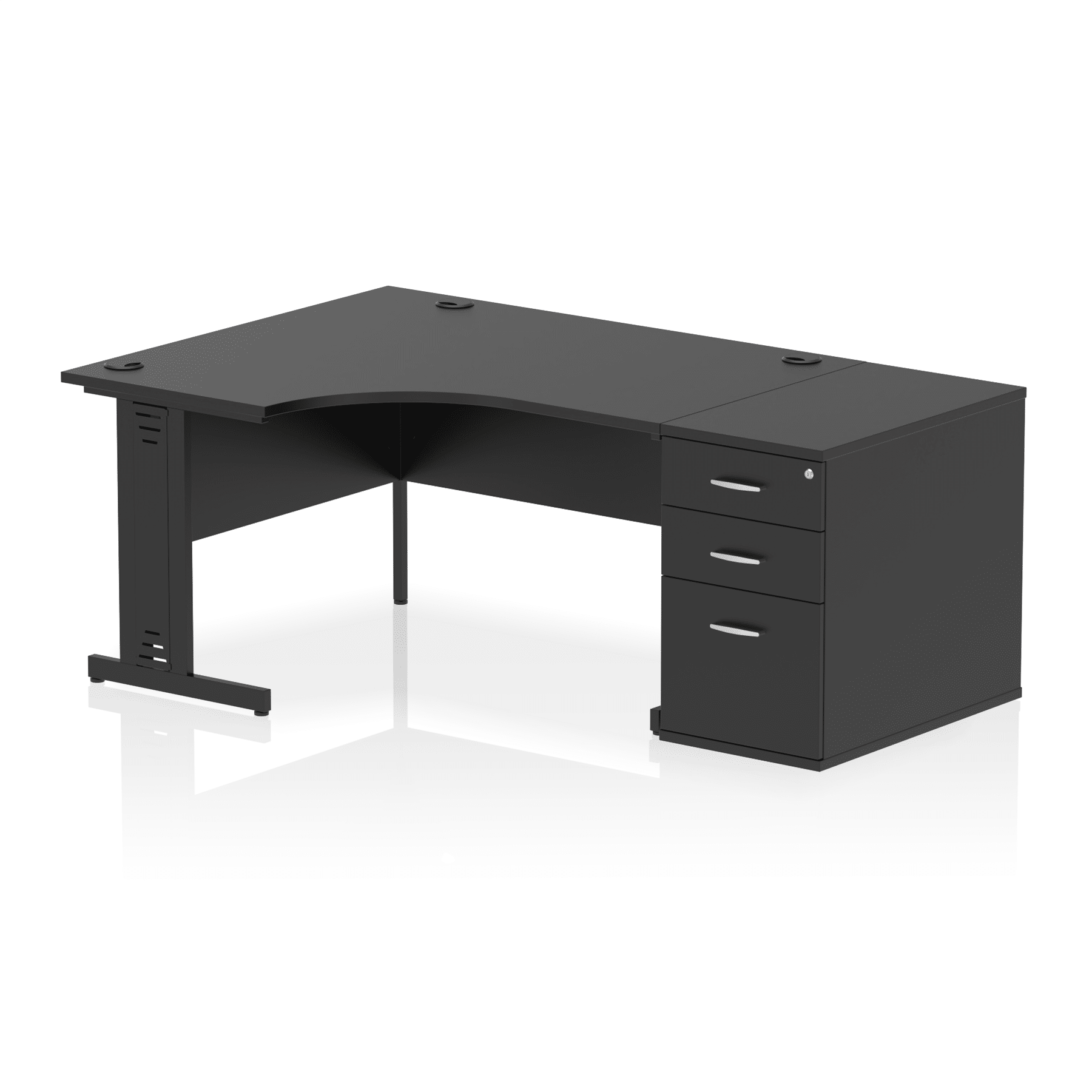 Impulse 1400mm Cable Managed Left Crescent Desk Workstation - Image 40
