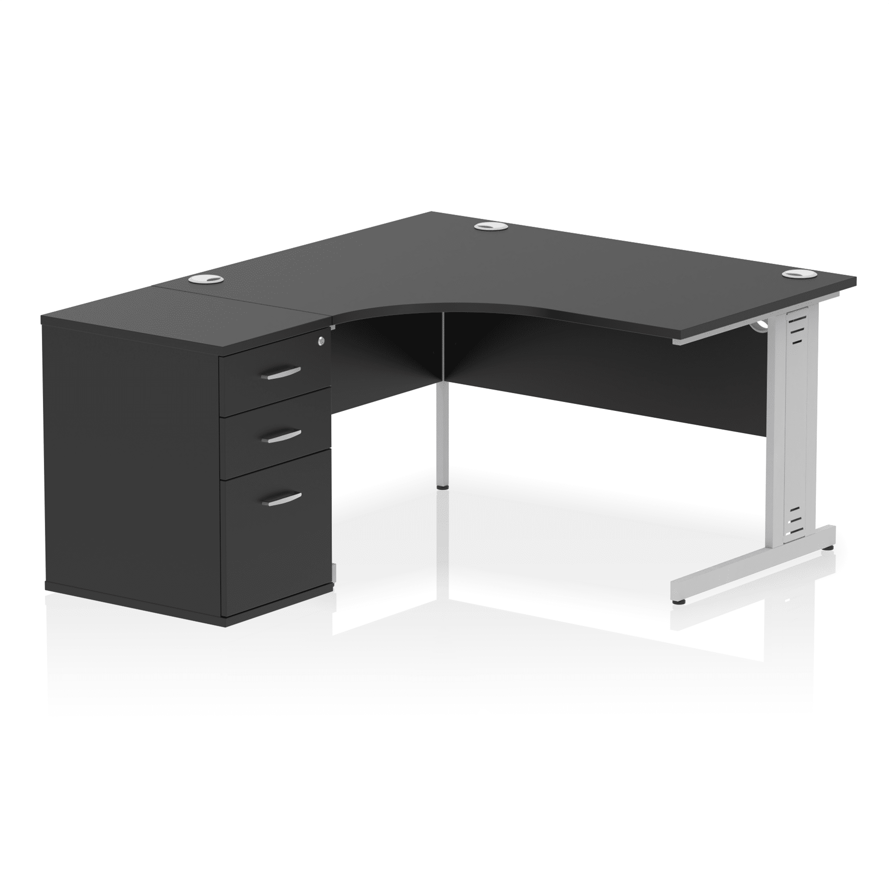 Impulse 1400mm Cable Managed Left Crescent Desk Workstation - Image 21