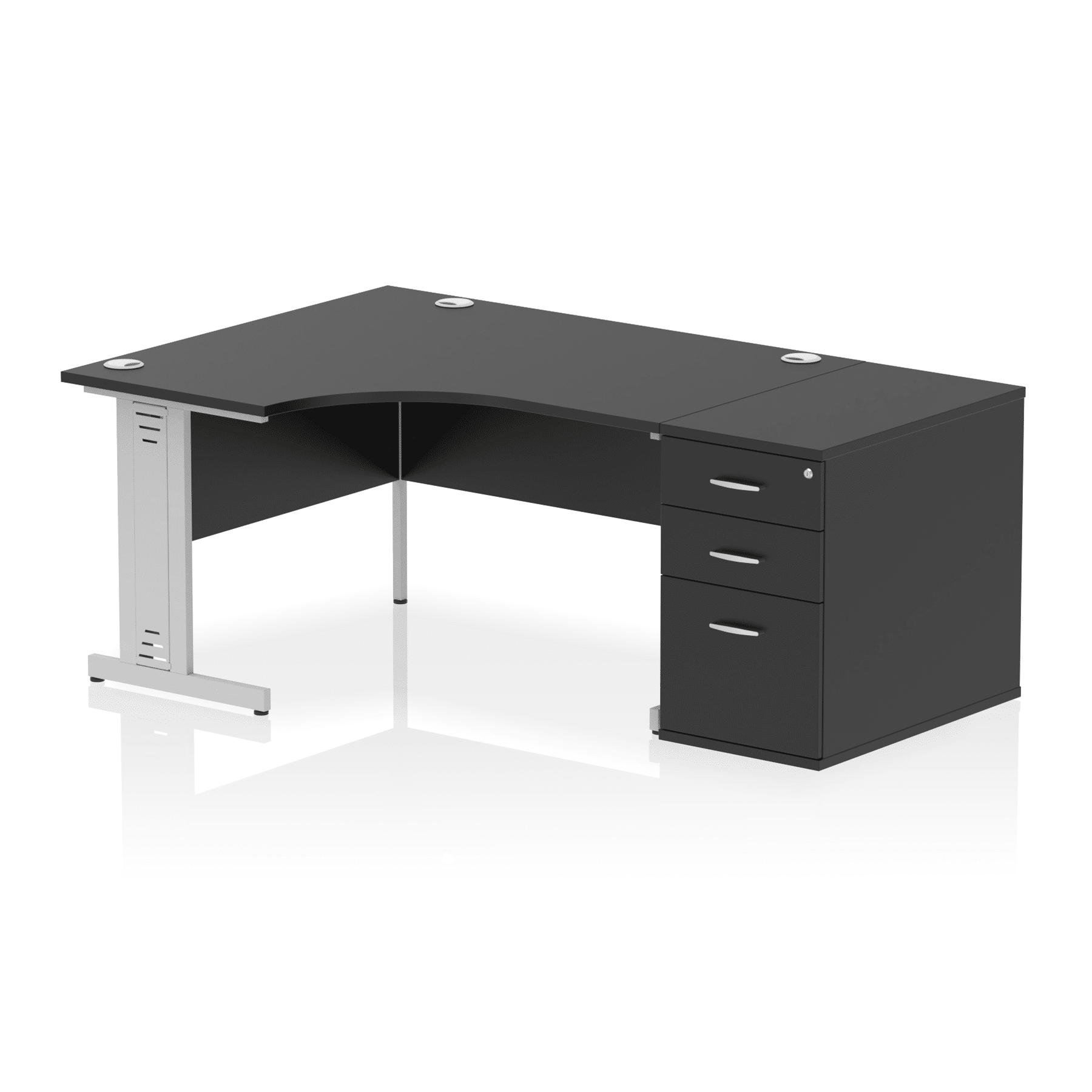 Impulse 1400mm Cable Managed Left Crescent Desk Workstation - Image 41