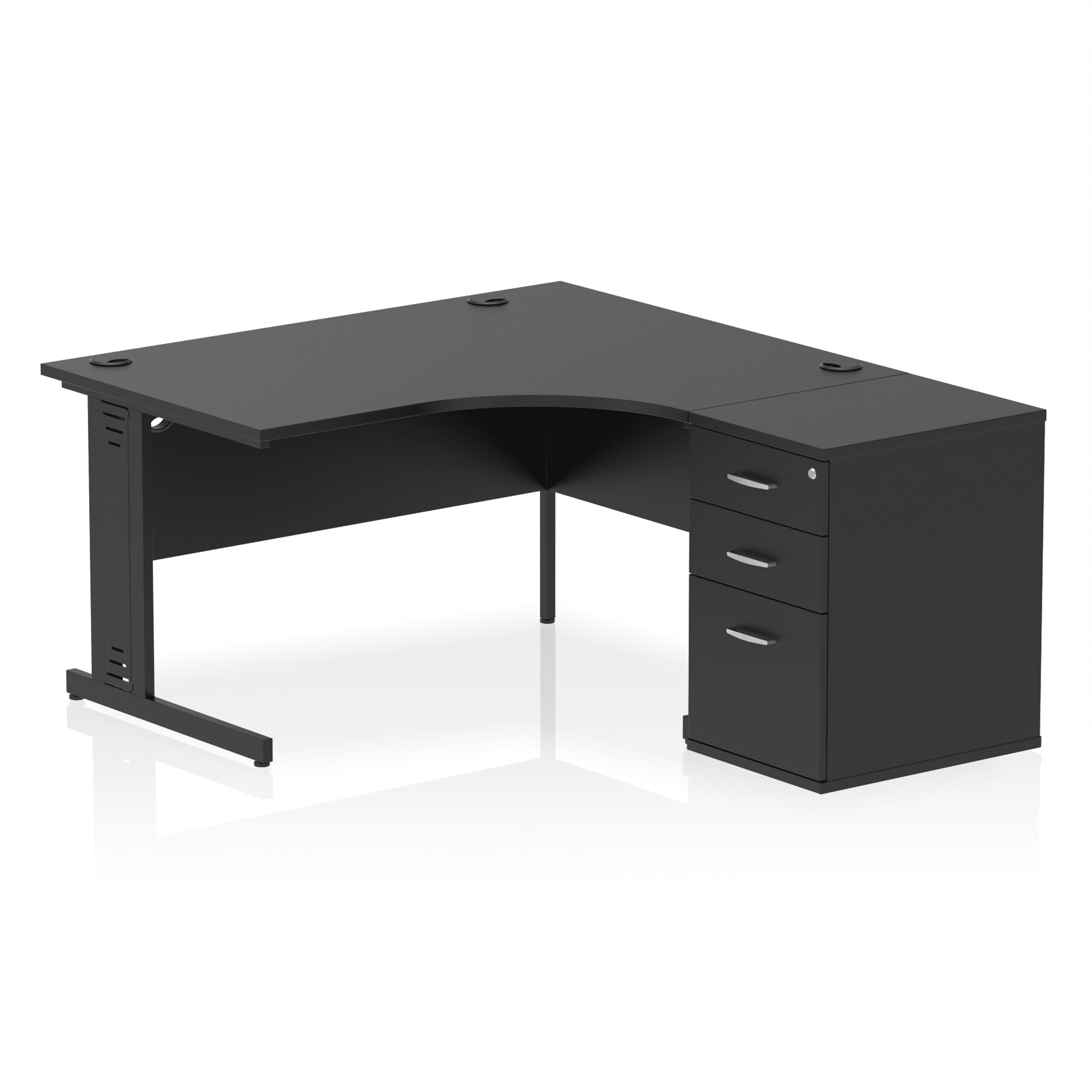 Impulse 1400mm Cable Managed Right Crescent Desk Workstation - Image 19