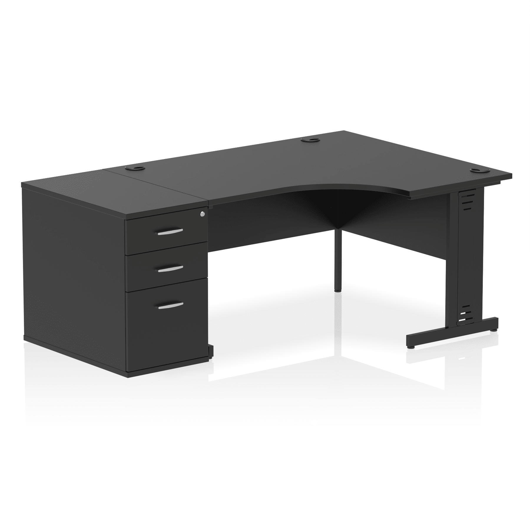 Impulse 1400mm Cable Managed Right Crescent Desk Workstation - Image 40
