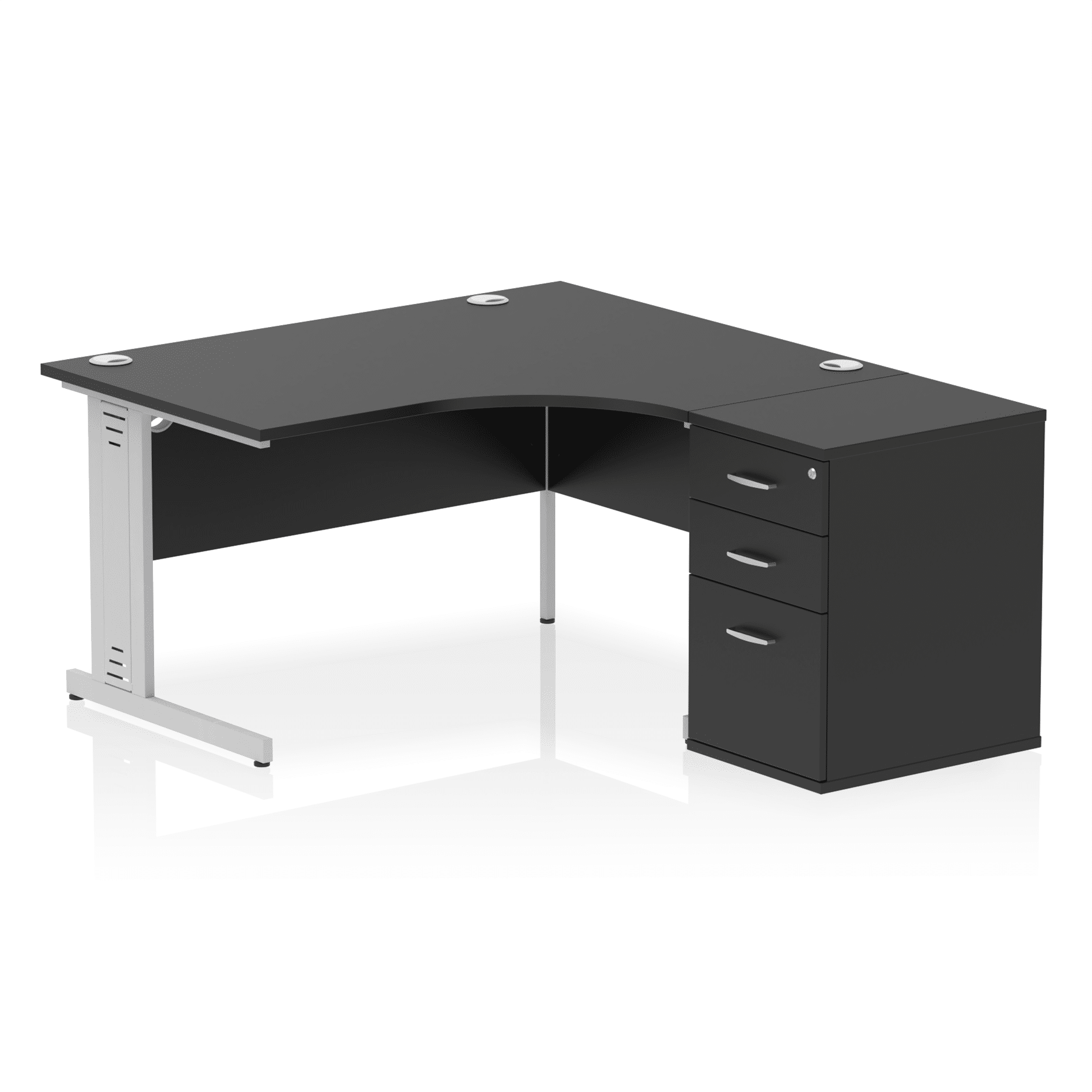 Impulse 1400mm Cable Managed Right Crescent Desk Workstation - Image 20