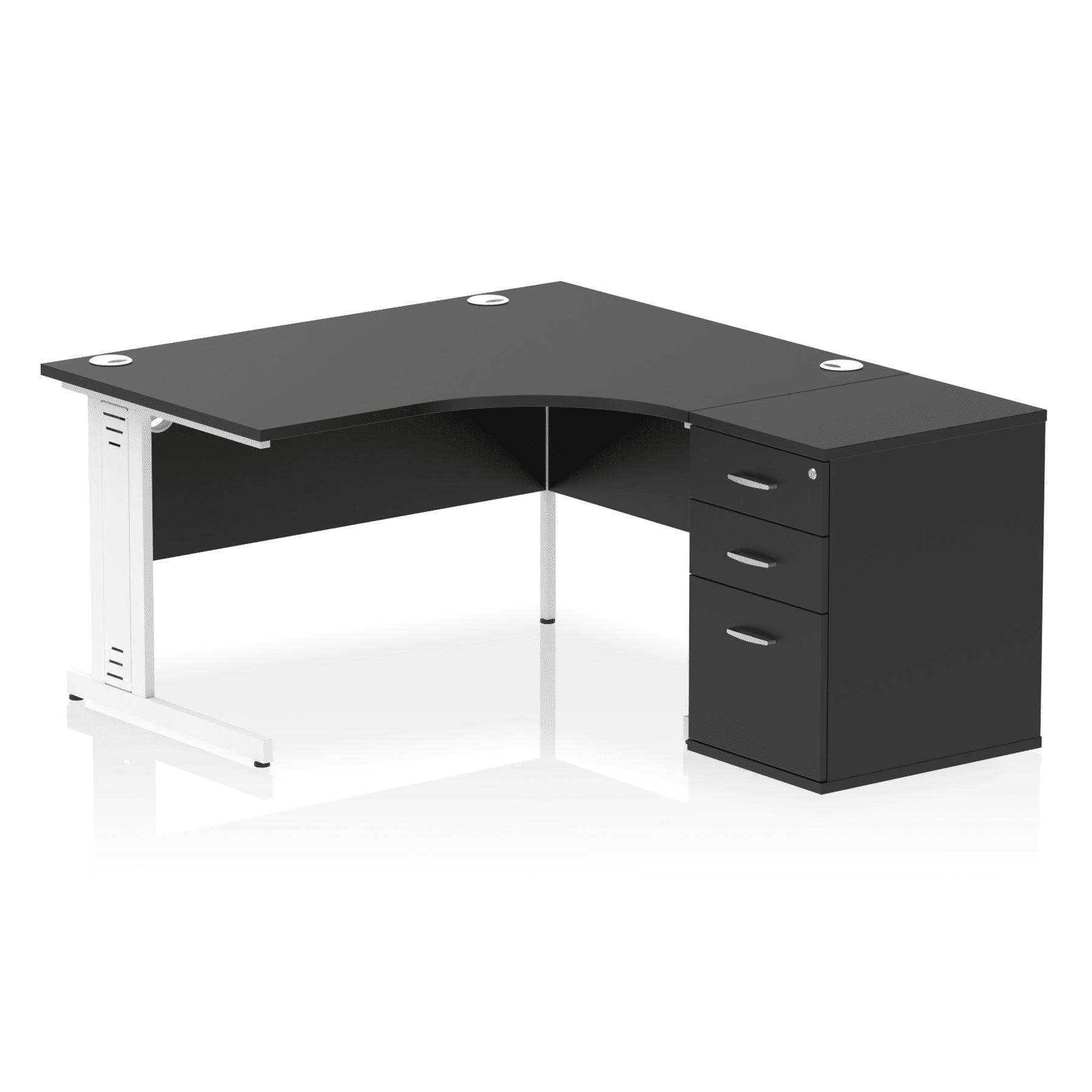 Impulse 1400mm Cable Managed Right Crescent Desk Workstation - Image 21