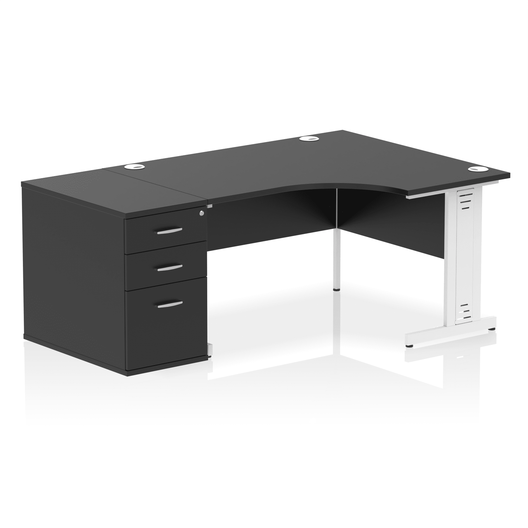 Impulse 1400mm Cable Managed Right Crescent Desk Workstation - Image 42