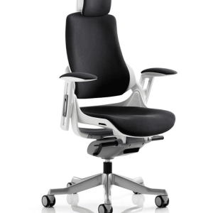Zure High Back White Shell Executive Office Chair with Arms