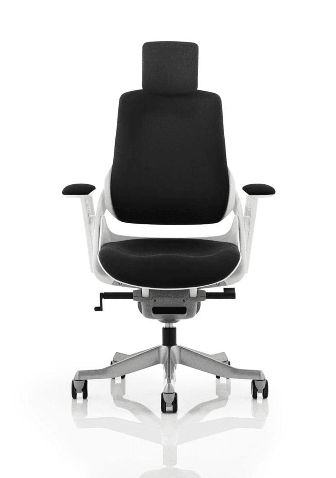 Zure High Back White Shell Executive Office Chair with Arms - Image 2