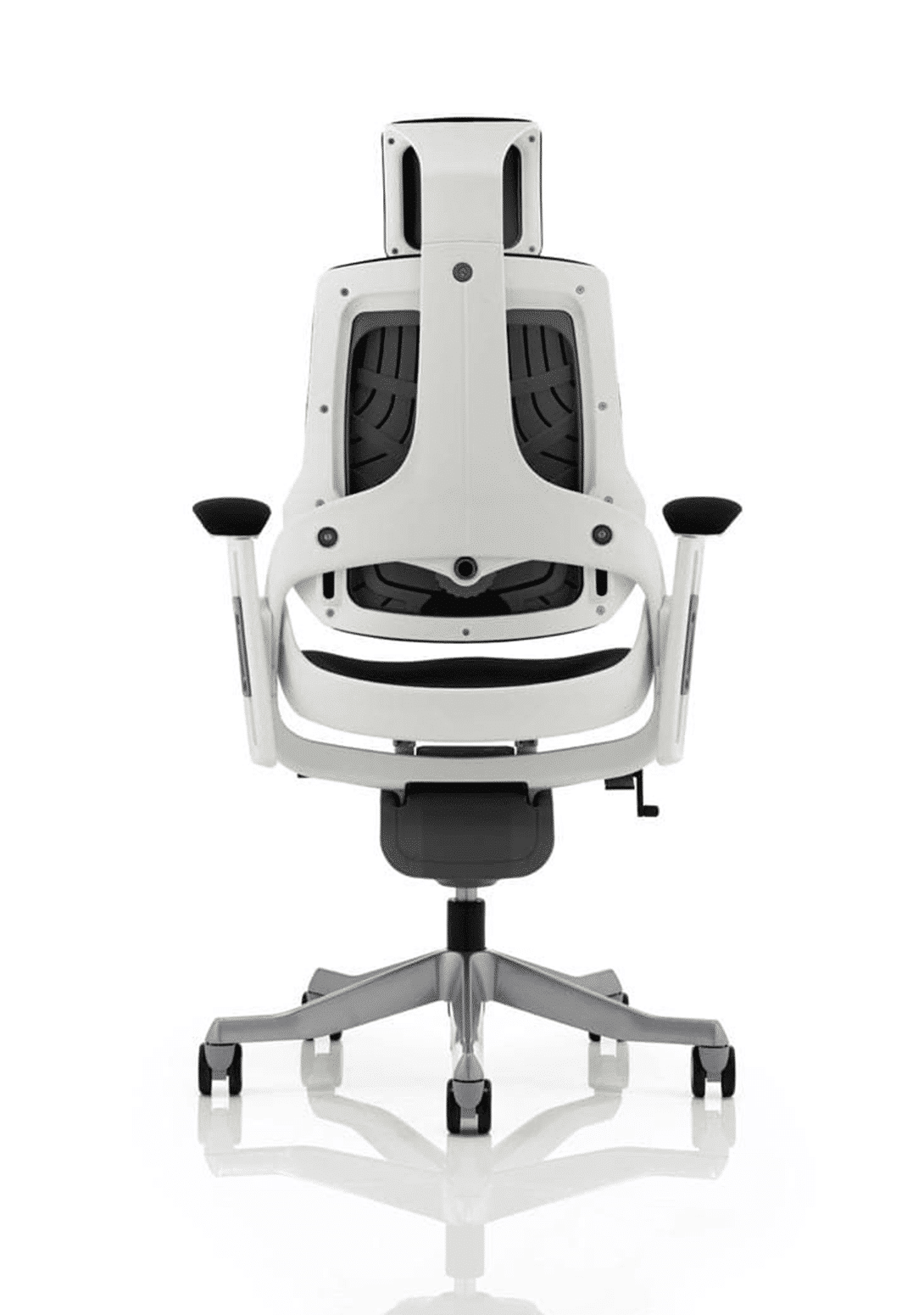 Zure High Back White Shell Executive Office Chair with Arms - Image 3