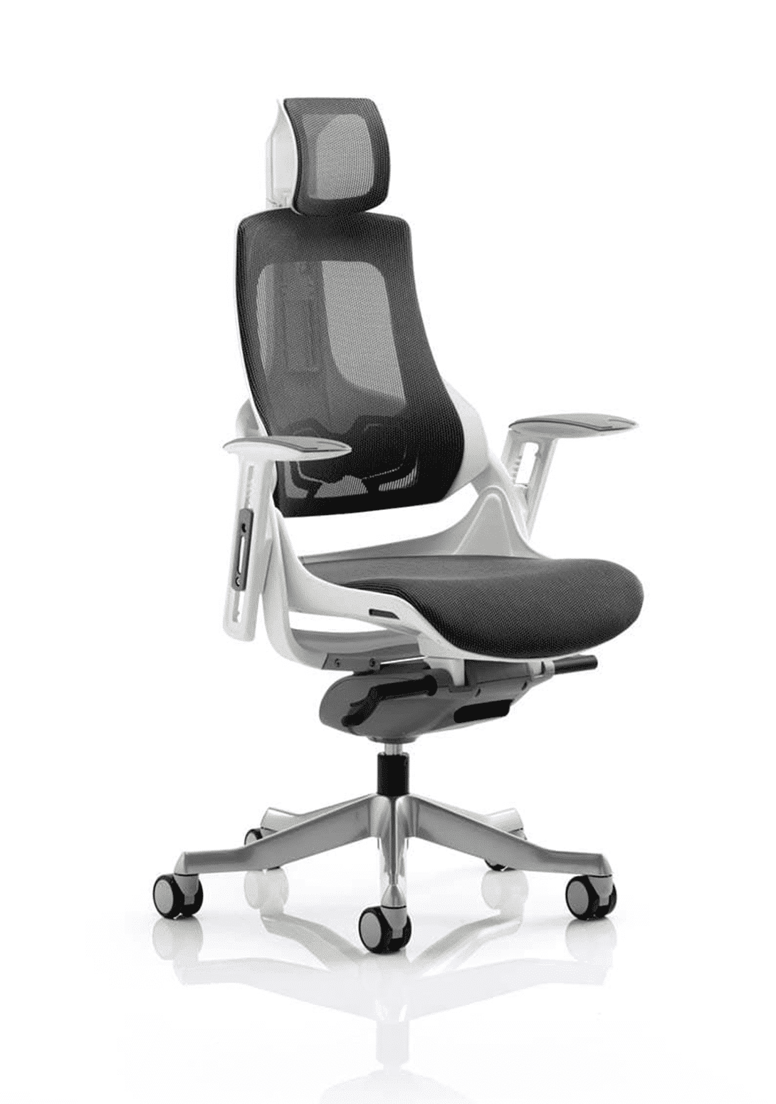 Zure High Back White Shell Executive Office Chair with Arms - Image 5